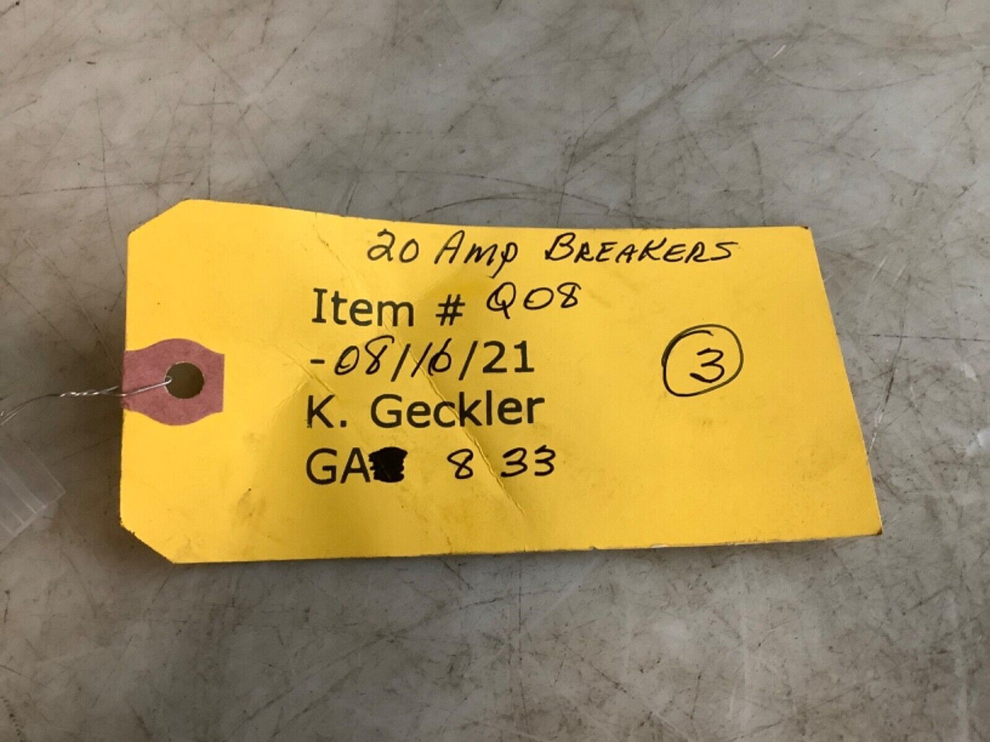 SQUARE D QOB120 CIRCUIT BREAKER 20A 120/240V 1 POLE - LOT OF 3 444