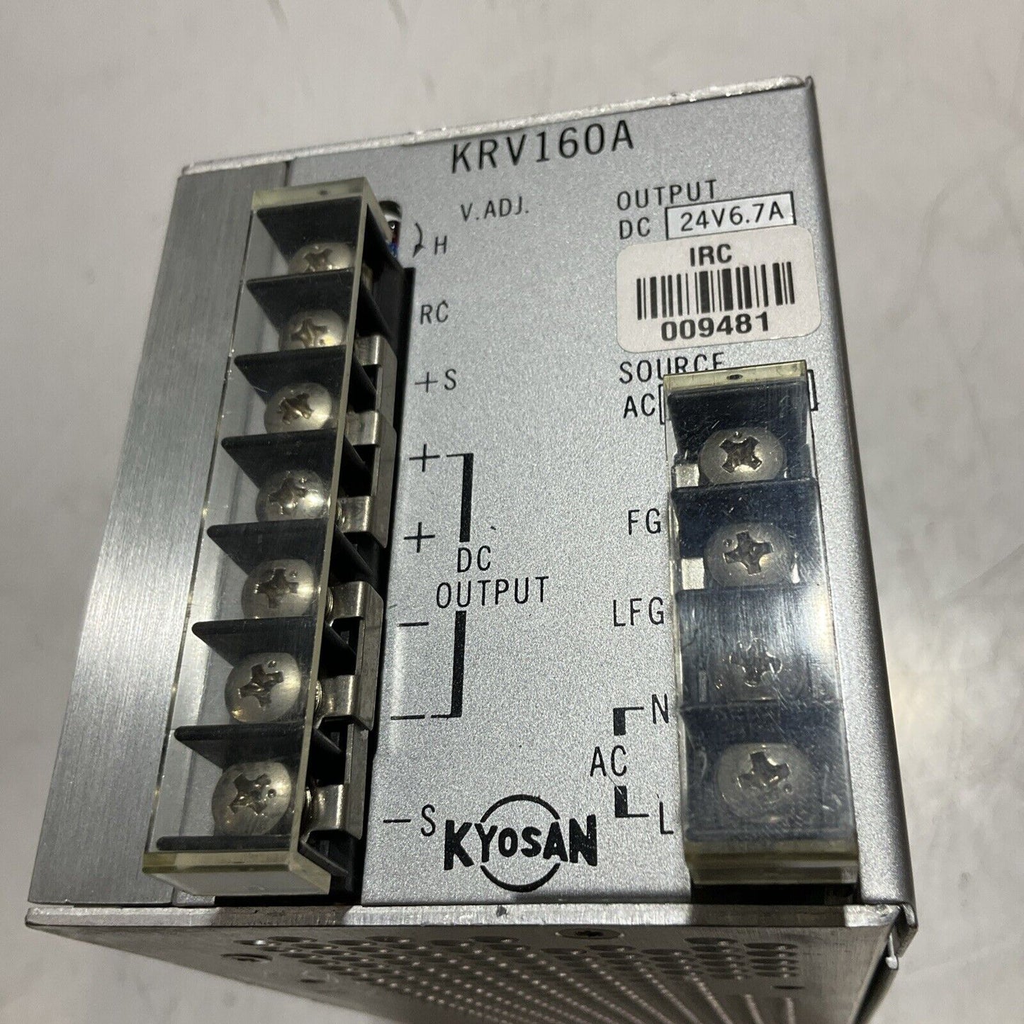 KYOSAN KRV160A POWER SUPPLY OUTPUT DC24V6.7A SOURCE AC200-240V U3S