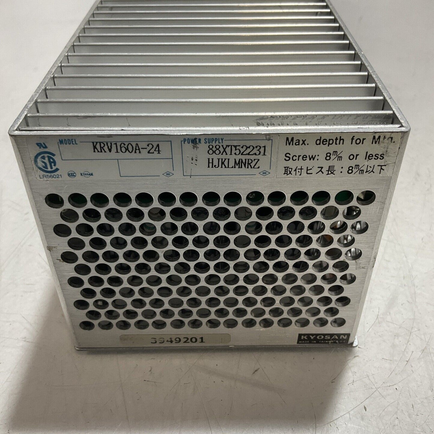 KYOSAN KRV160A POWER SUPPLY OUTPUT DC24V6.7A SOURCE AC200-240V U3S