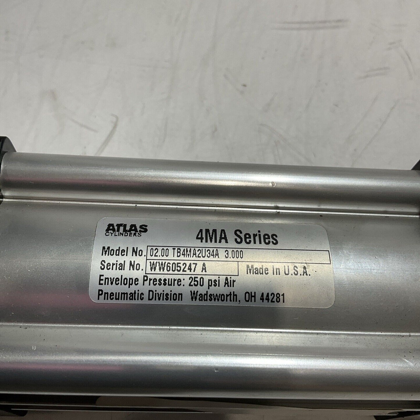 ATLAS 02.00TB4MA2U34A PNEUMATIC CYLINDER U3S