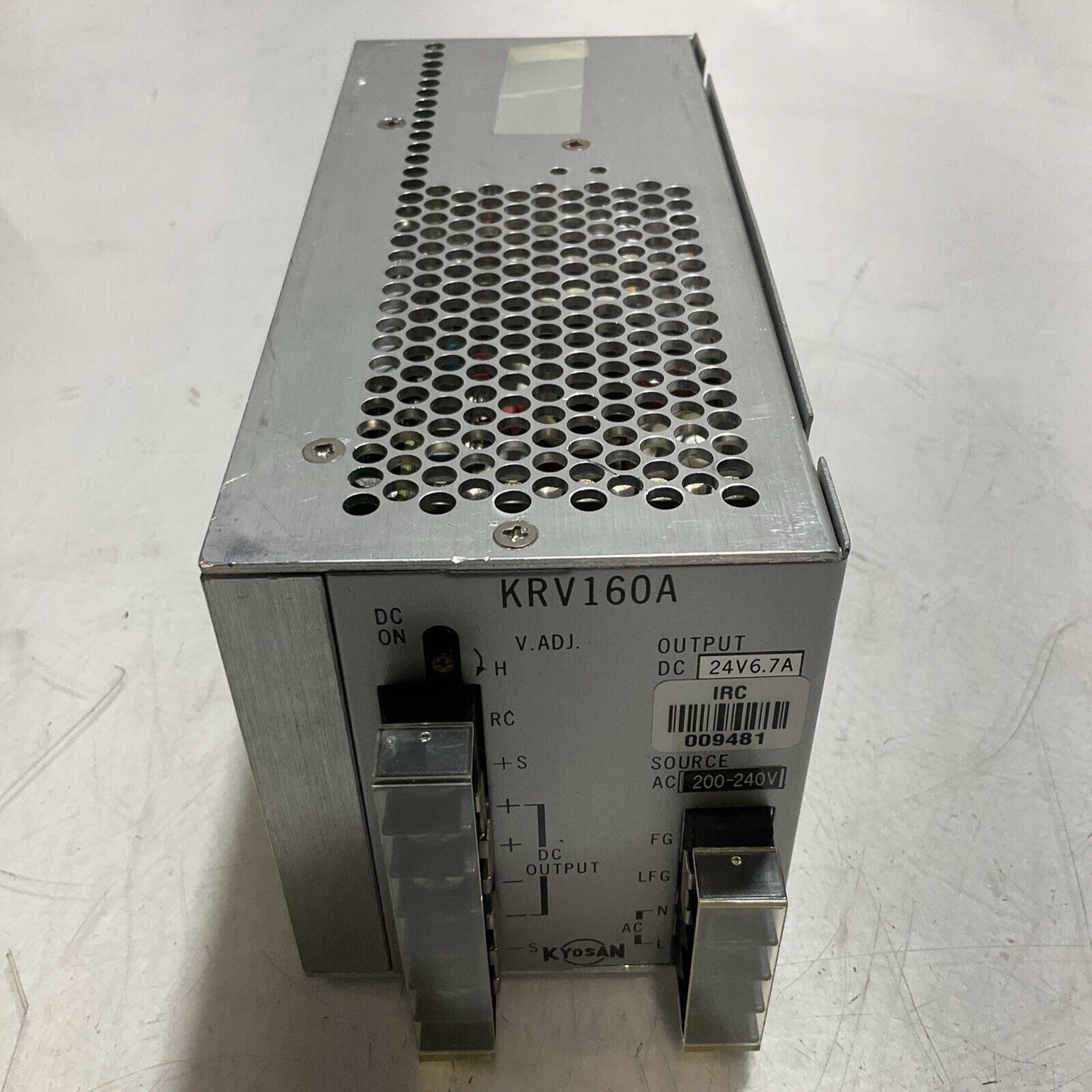 KYOSAN KRV160A POWER SUPPLY OUTPUT DC24V6.7A SOURCE AC200-240V U3S