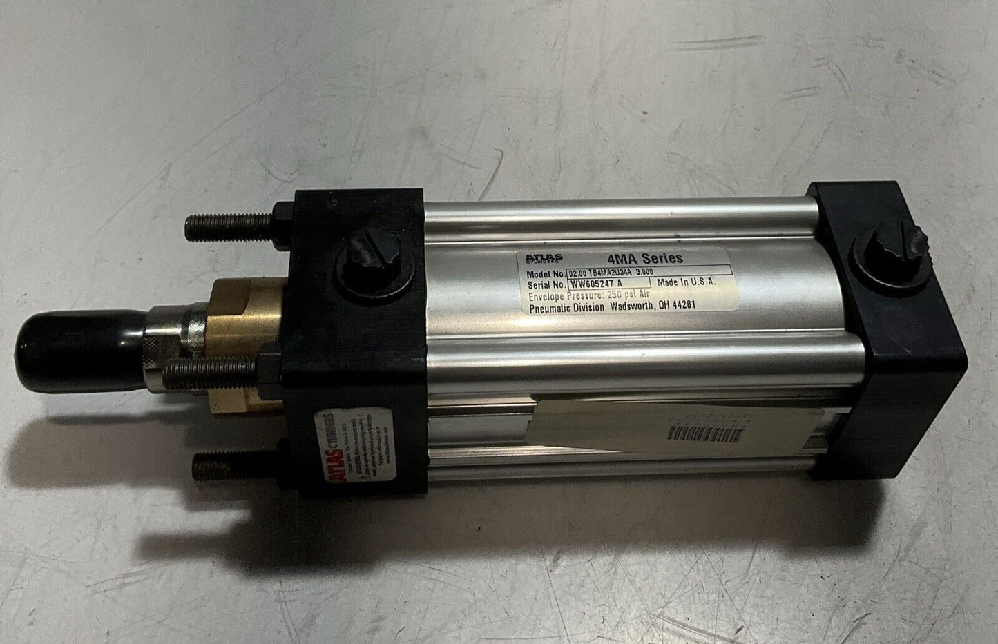 ATLAS 02.00TB4MA2U34A PNEUMATIC CYLINDER U3S