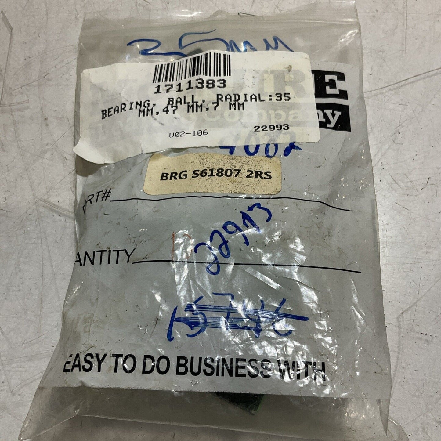 SNH S618072RS RADIAL BALL BEARINGS LOT OF 4 E3G