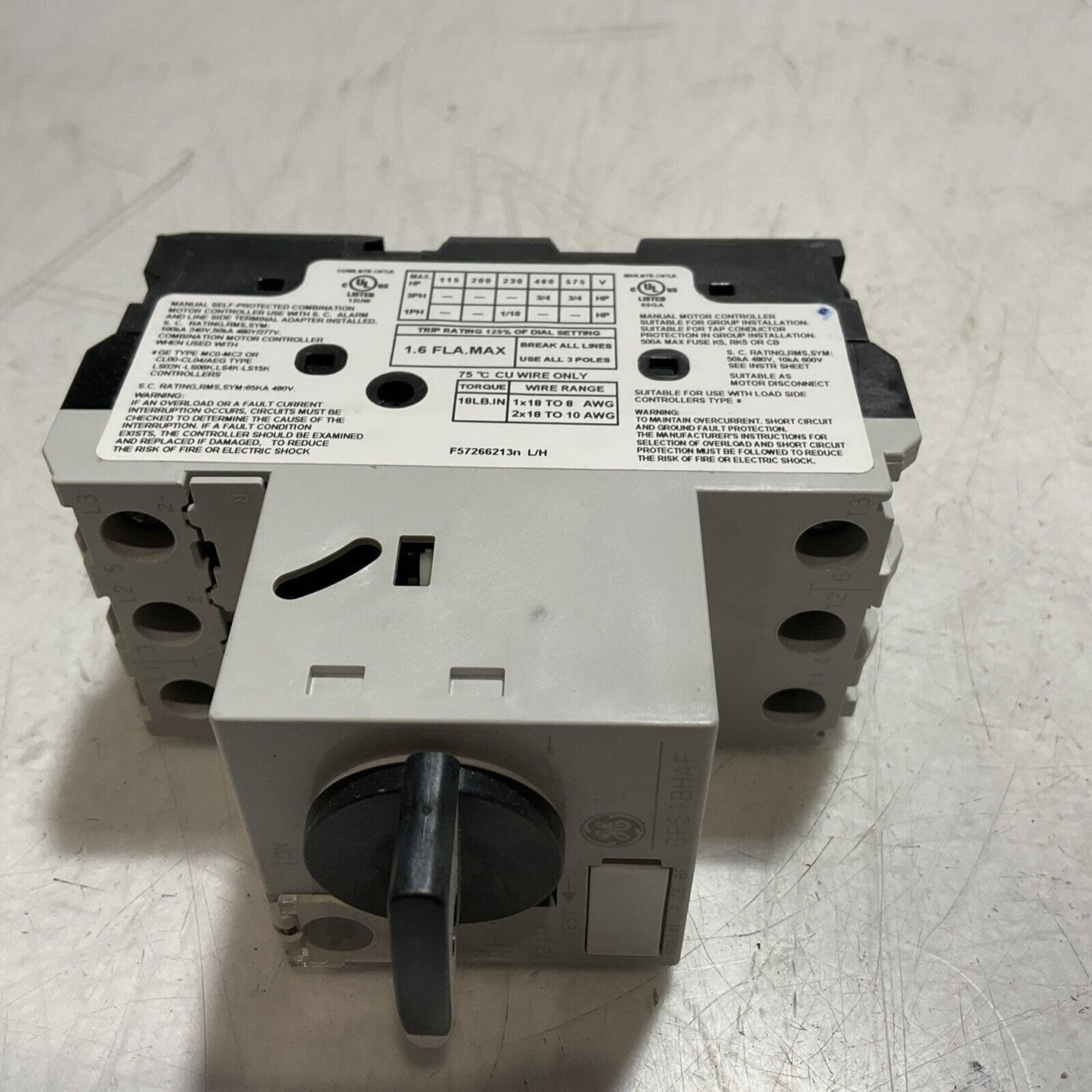 GE GPS1BHAF MANUAL MOTOR STARTER LOT OF 2 E3G