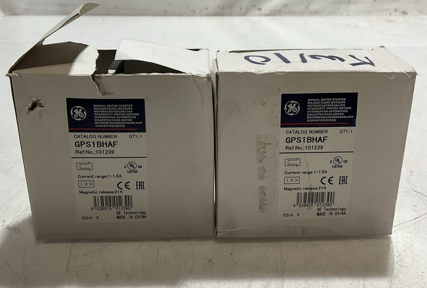 GE GPS1BHAF MANUAL MOTOR STARTER LOT OF 2 E3G