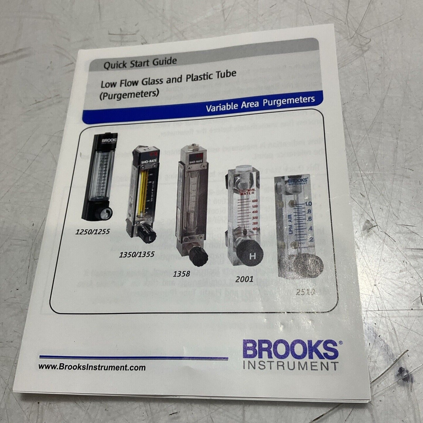 BROOKS INSTRUMENT 1350G BJ3BAJQ1AAA LOW FLOW GLASS AND PLASTIC TUBE (PURGEMETER)