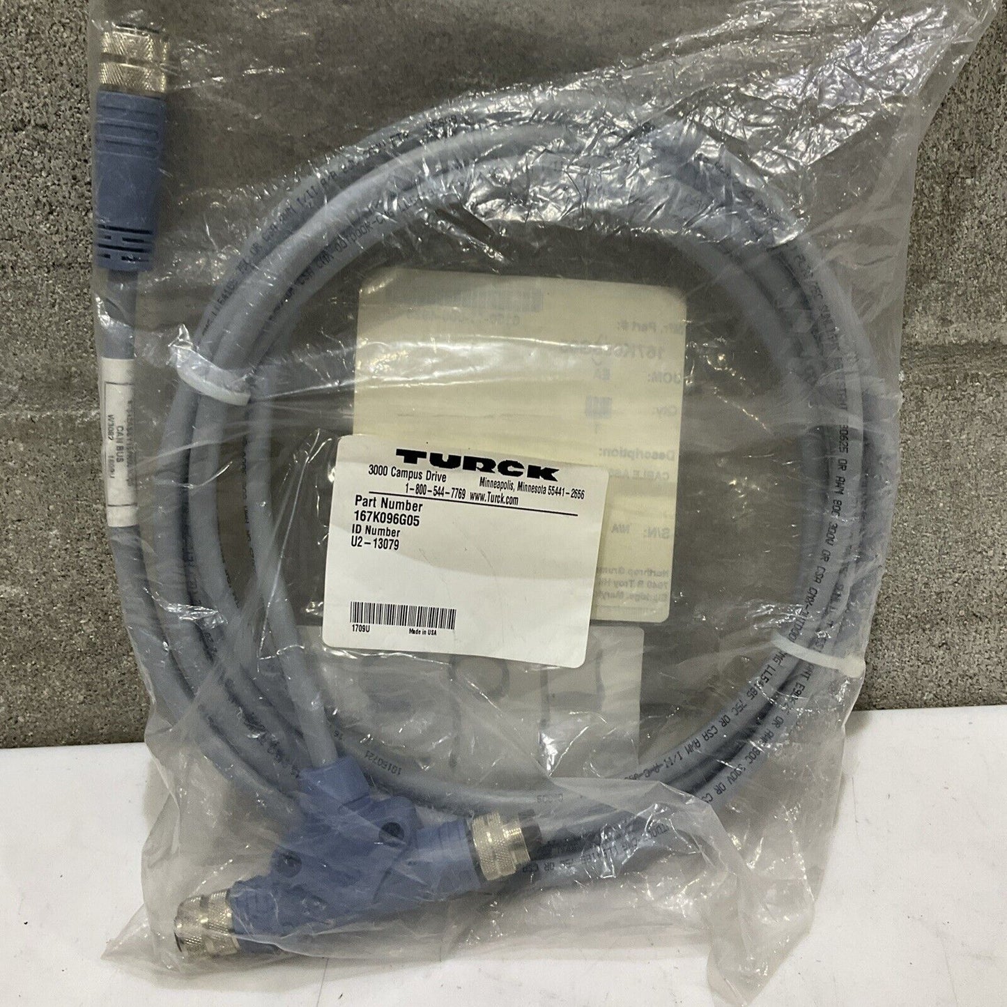 TURCK U2-13079 W3082 CAN BUS CABLE ASSEMBLY U3S