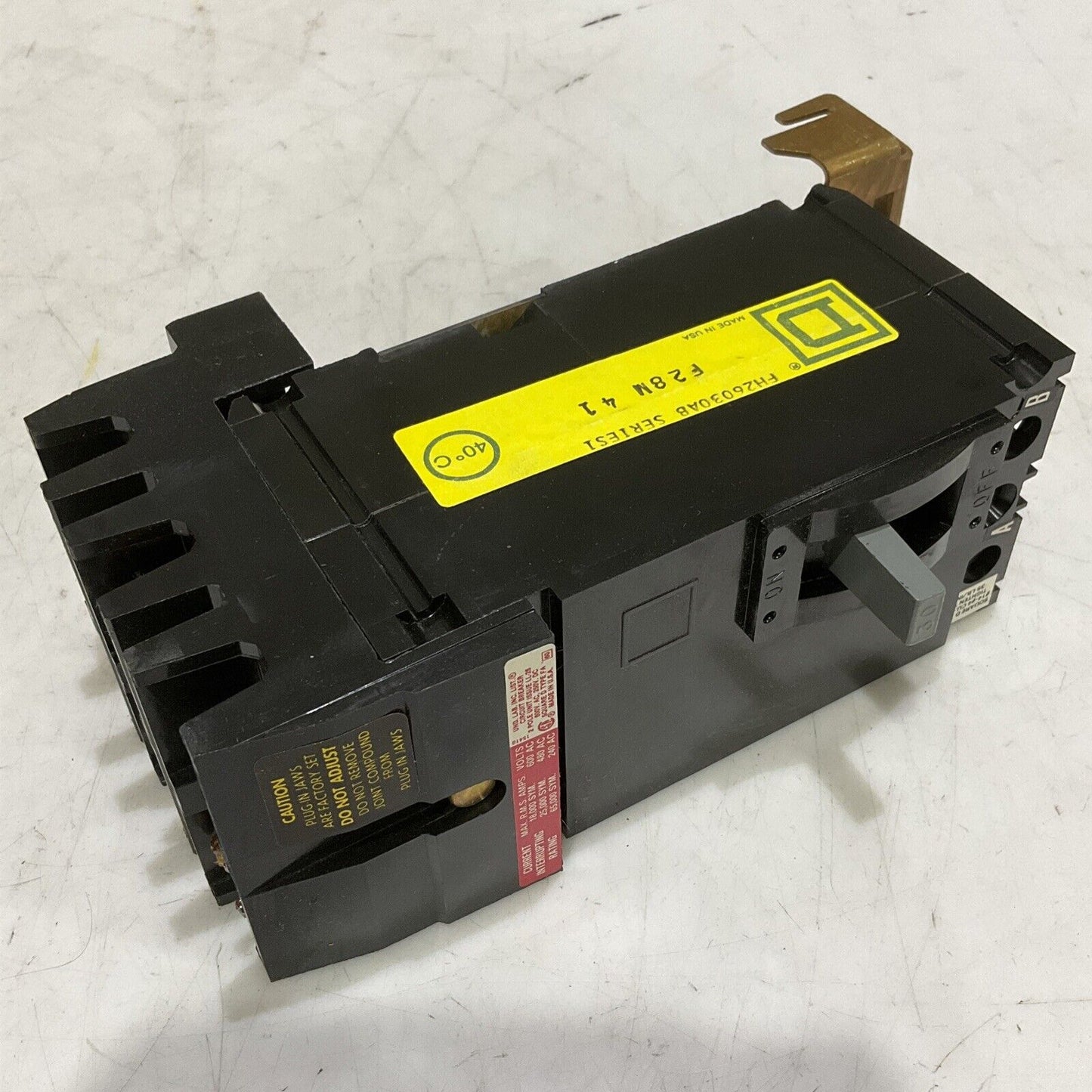 SQUARE D FH26030-AB 25473 CIRCUIT BREAKER 600/250V 2P 30A I-LINE I-75,000 373