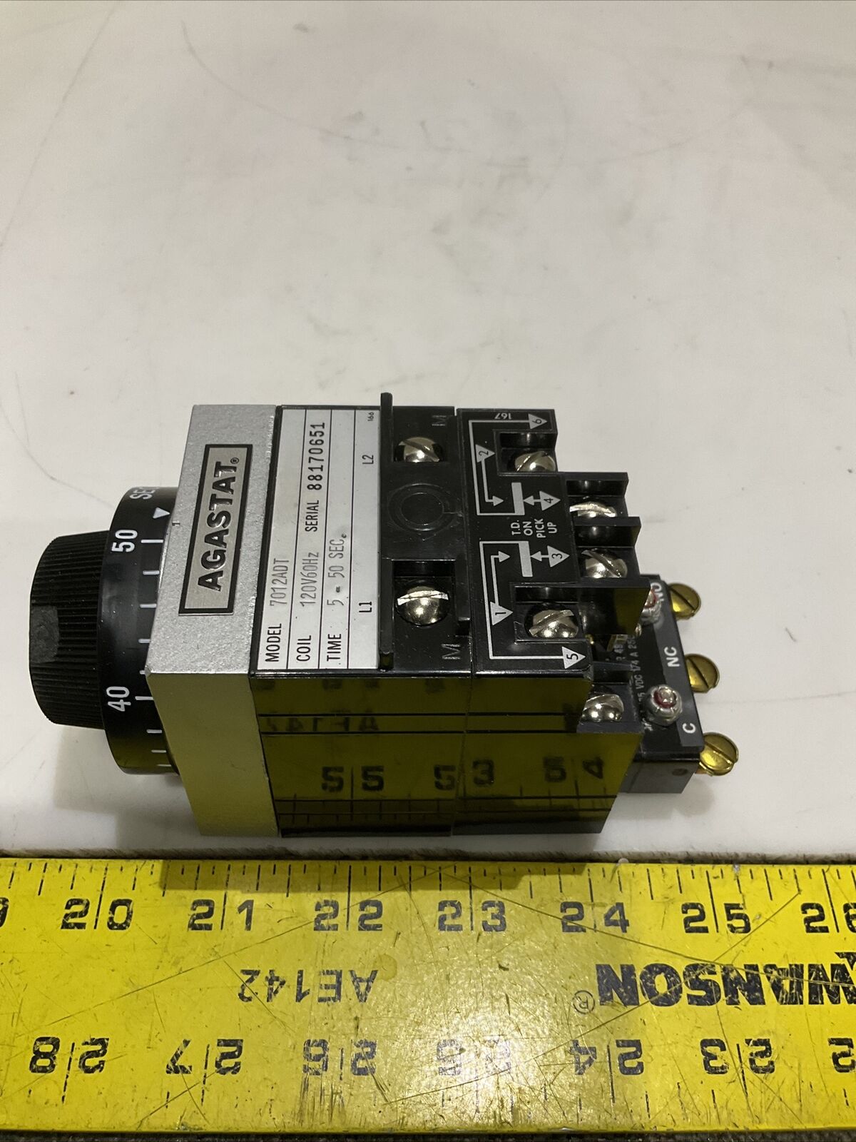 AGASTAT 7012ADT TIMING RELAY 120V 60 HZ 5-50 SEC 476