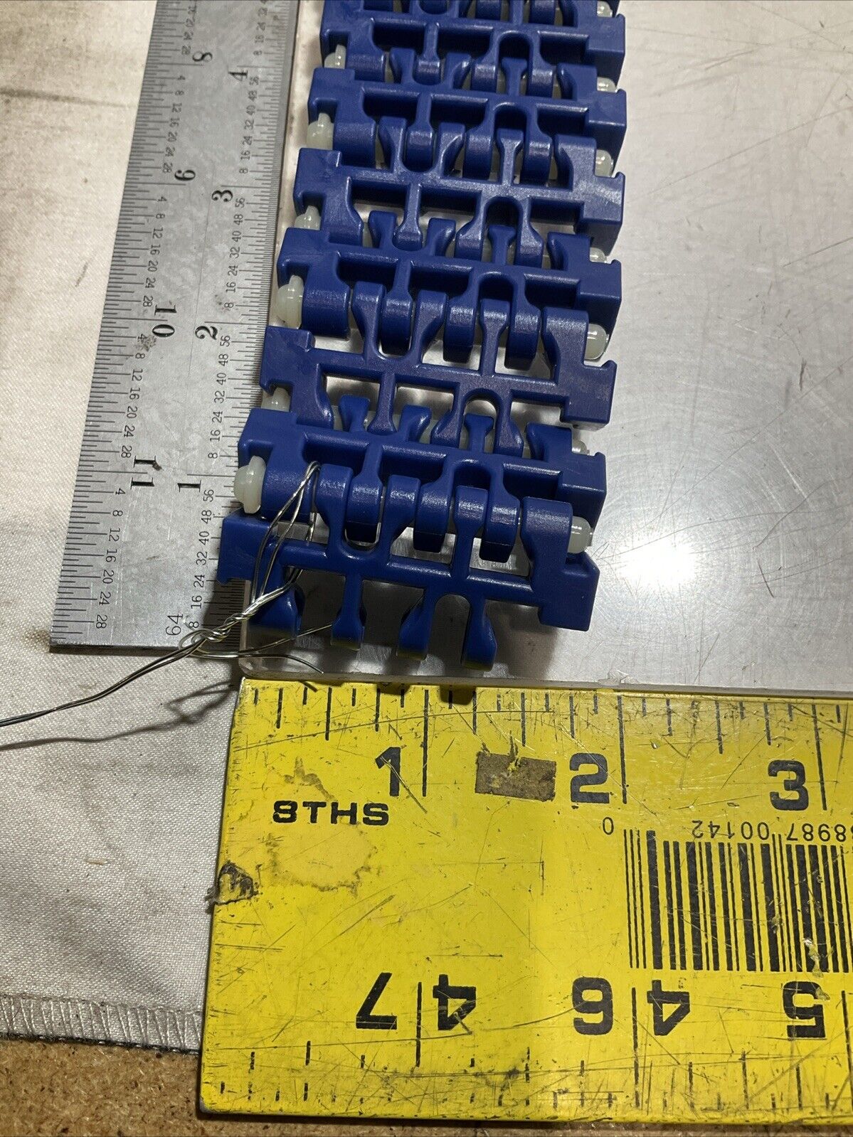 INTRALOX SER 1100 BLUE FLUSH GRID BELT TABBED L=1262 LOT OF 2 U3S