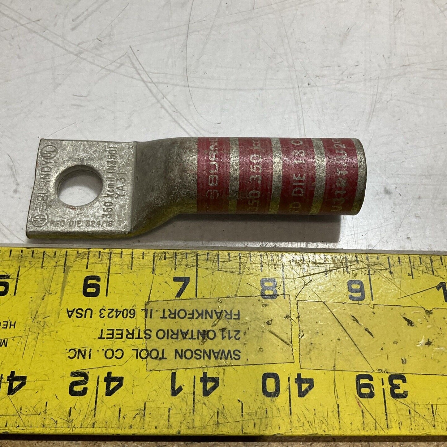 BURNDY N350 RED DIE 324/18 COMPRESSION LUG LOT OF 5 U3S