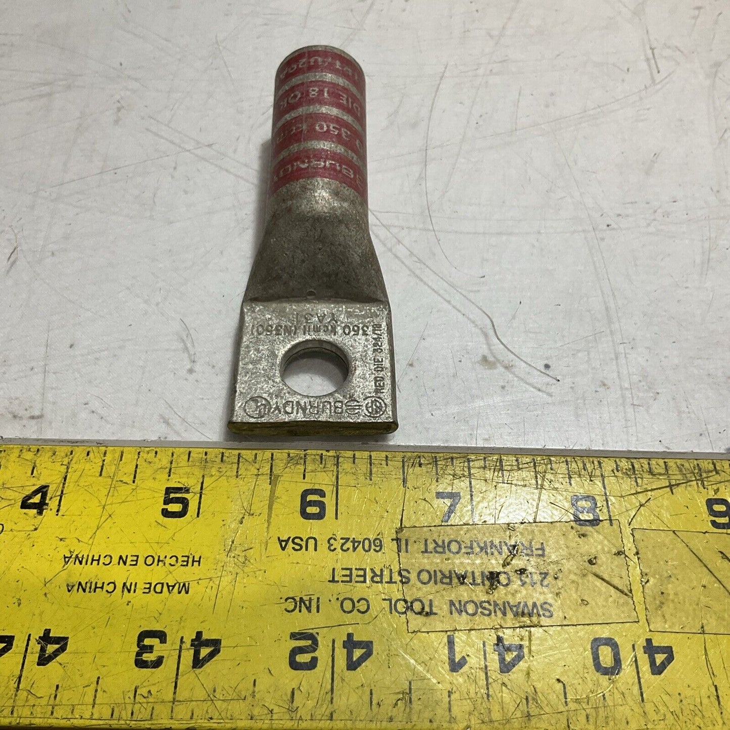 BURNDY N350 RED DIE 324/18 COMPRESSION LUG LOT OF 5 U3S