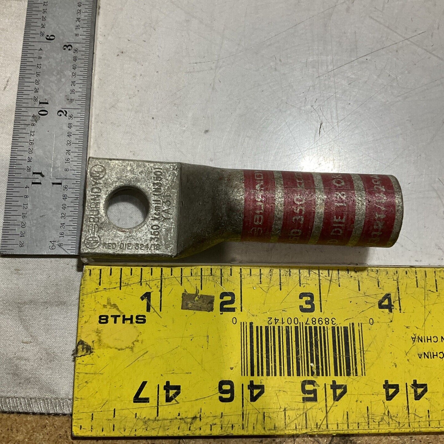 BURNDY N350 RED DIE 324/18 COMPRESSION LUG LOT OF 5 U3S