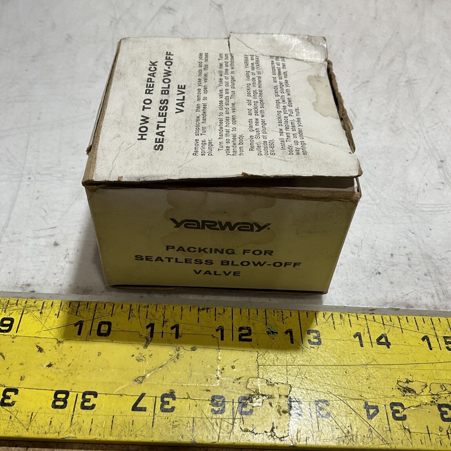 YARWAY 945661-18 PACKING 2”C STEEL SEATLESS BLOW-OFF VALVE U3S