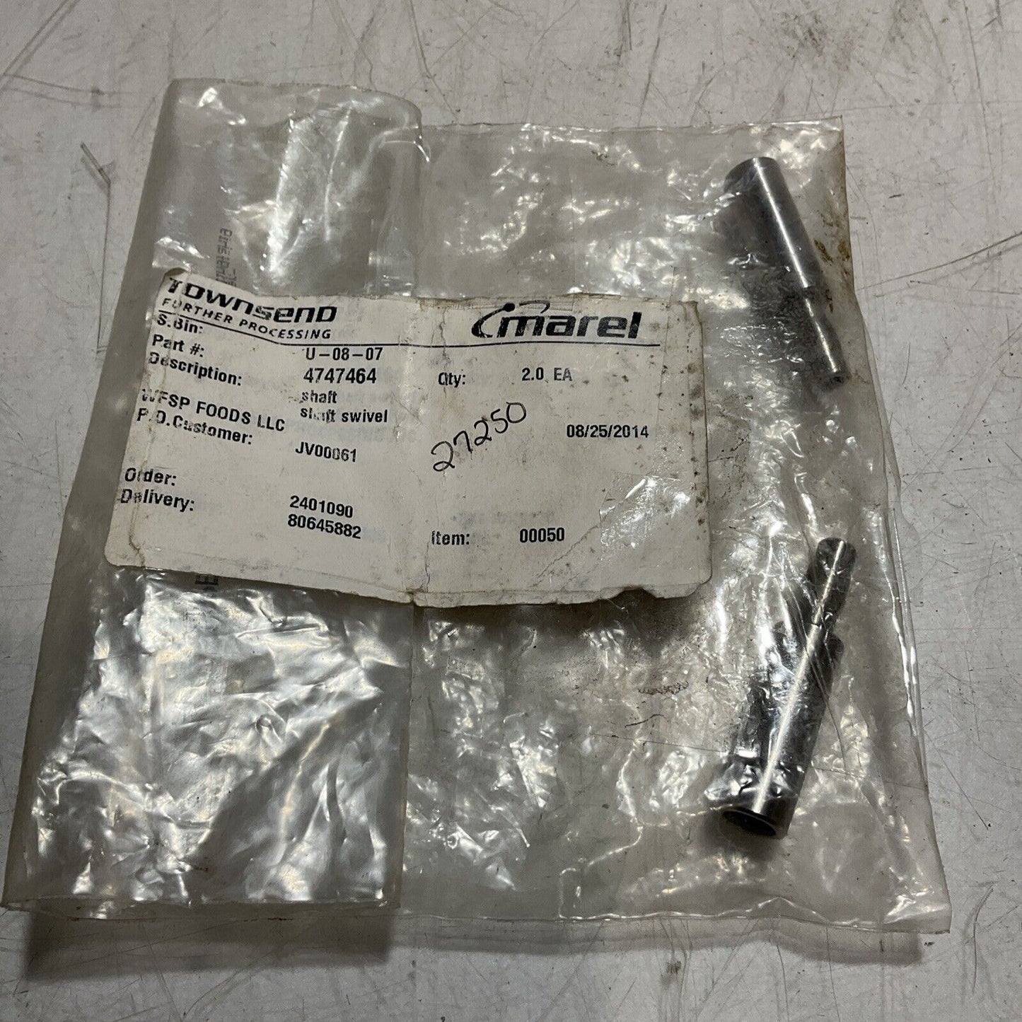TOWNSEND MAREL 4747464 U-08-07 SHAFT SWIVEL LOT OF 2 U3S