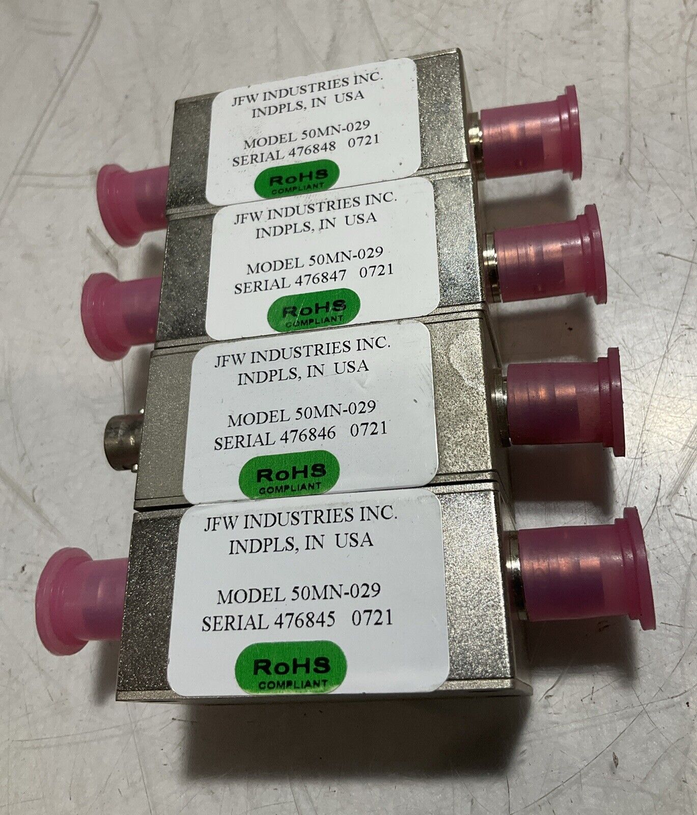 JFW INDUSTRIES 50MN-029 SMA ROTARY ATTENUATOR SIGNAL IN RADIO LOT OF 4 U3S