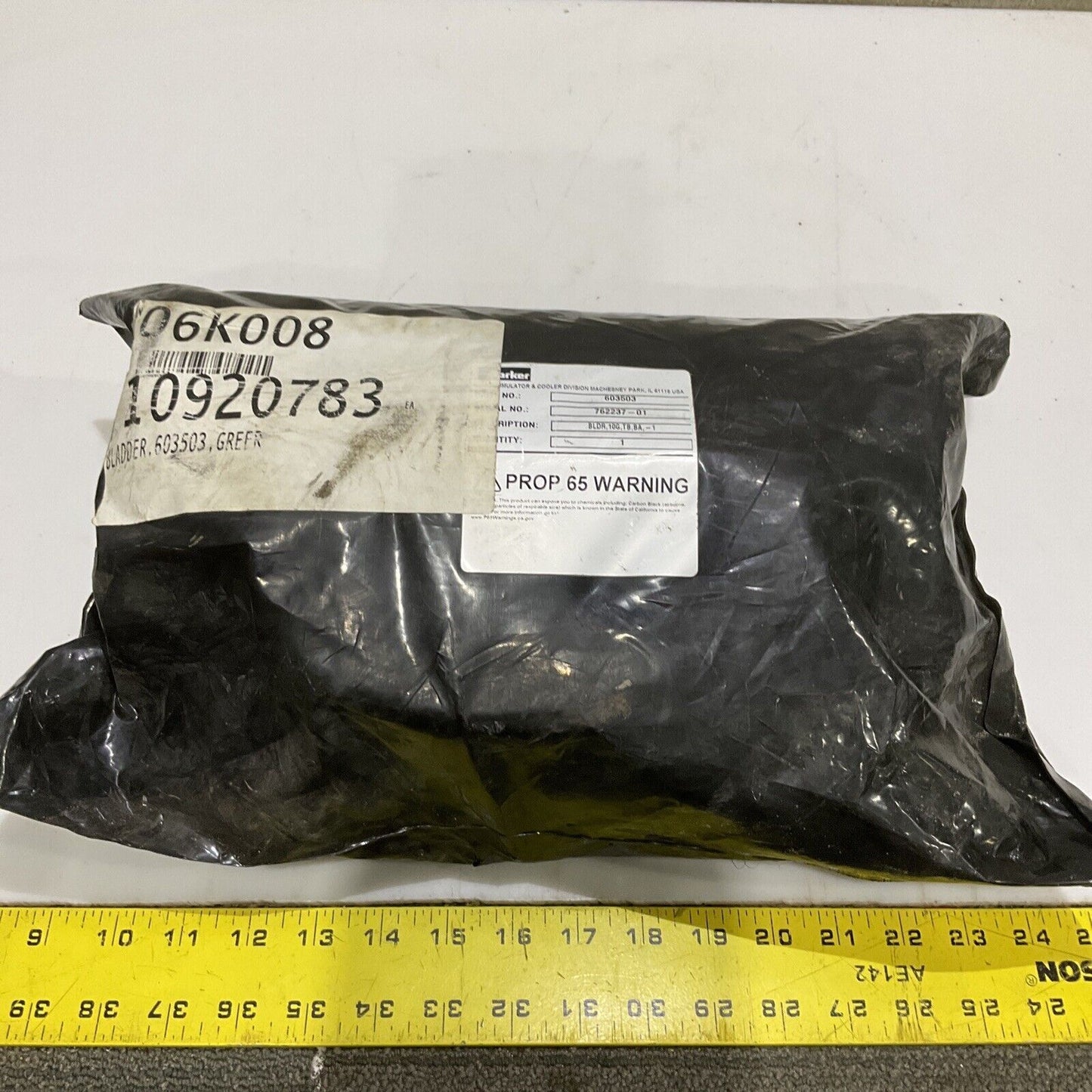 PARKER 603503 BLADDER DIAPHRAGM ACCUMULATORS OH 10G TB BA -1 678