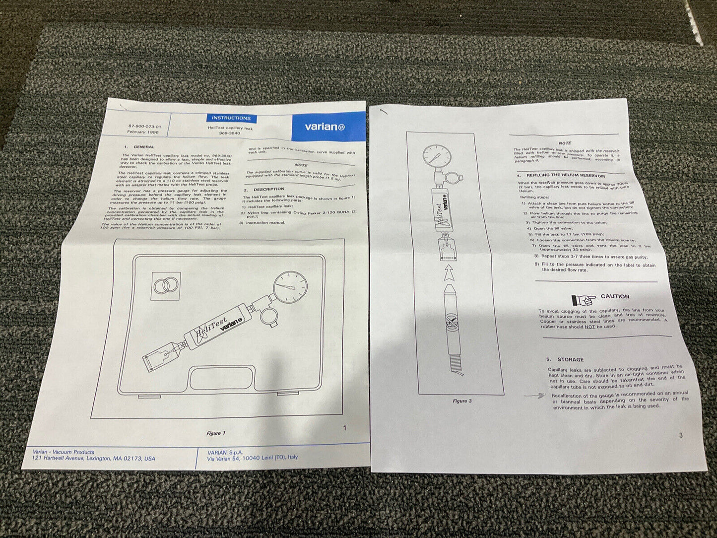 VARIAN 9693540 969-3540 HELITEST CAPILLARY LEAK 333