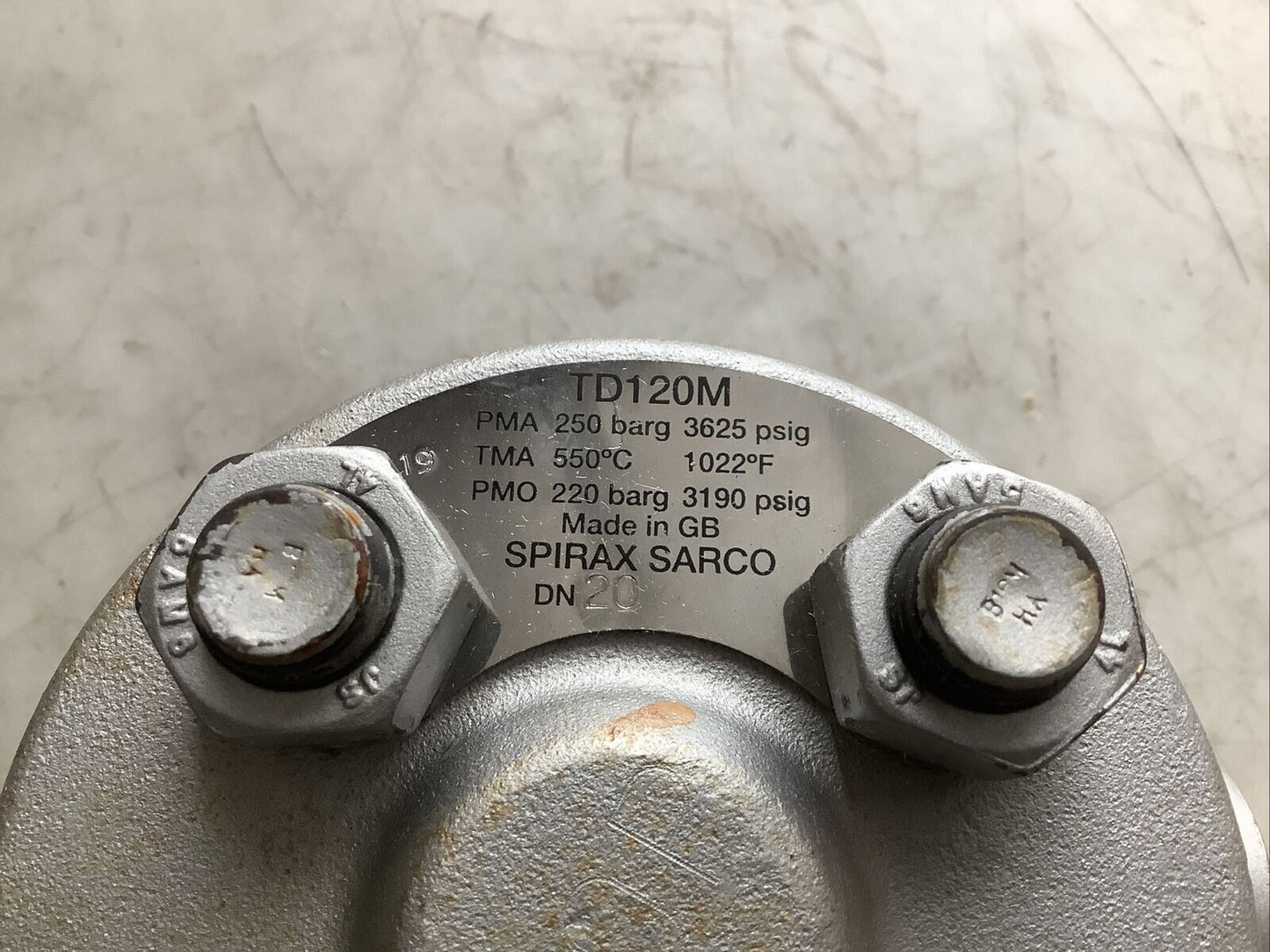 SPIRAX SARCO TD120M THERMODYNAMIC STEAM TRAP 3/4IN DN20 3190PSIG 1022F 678