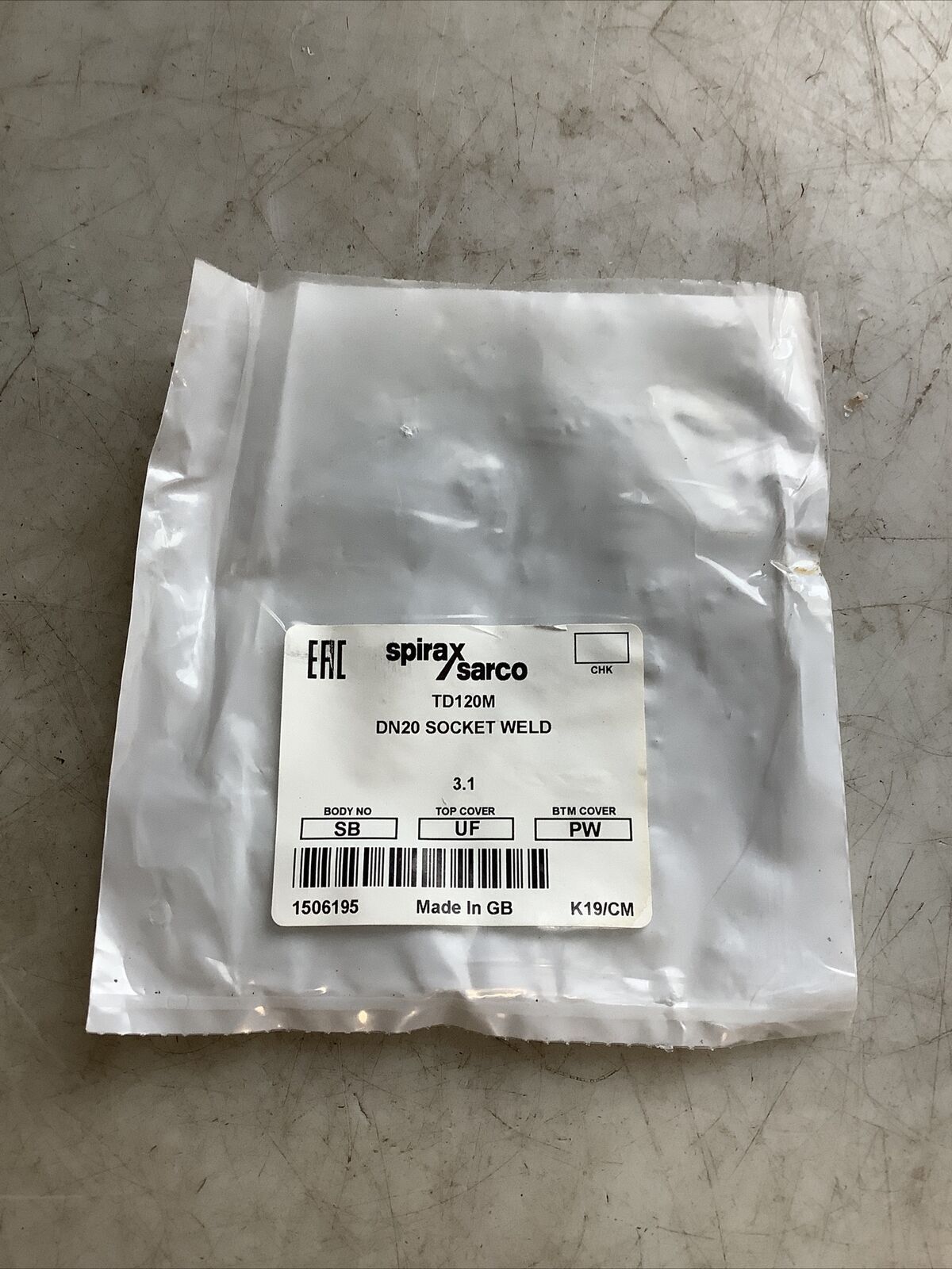 SPIRAX SARCO TD120M THERMODYNAMIC STEAM TRAP 3/4IN DN20 3190PSIG 1022F 678
