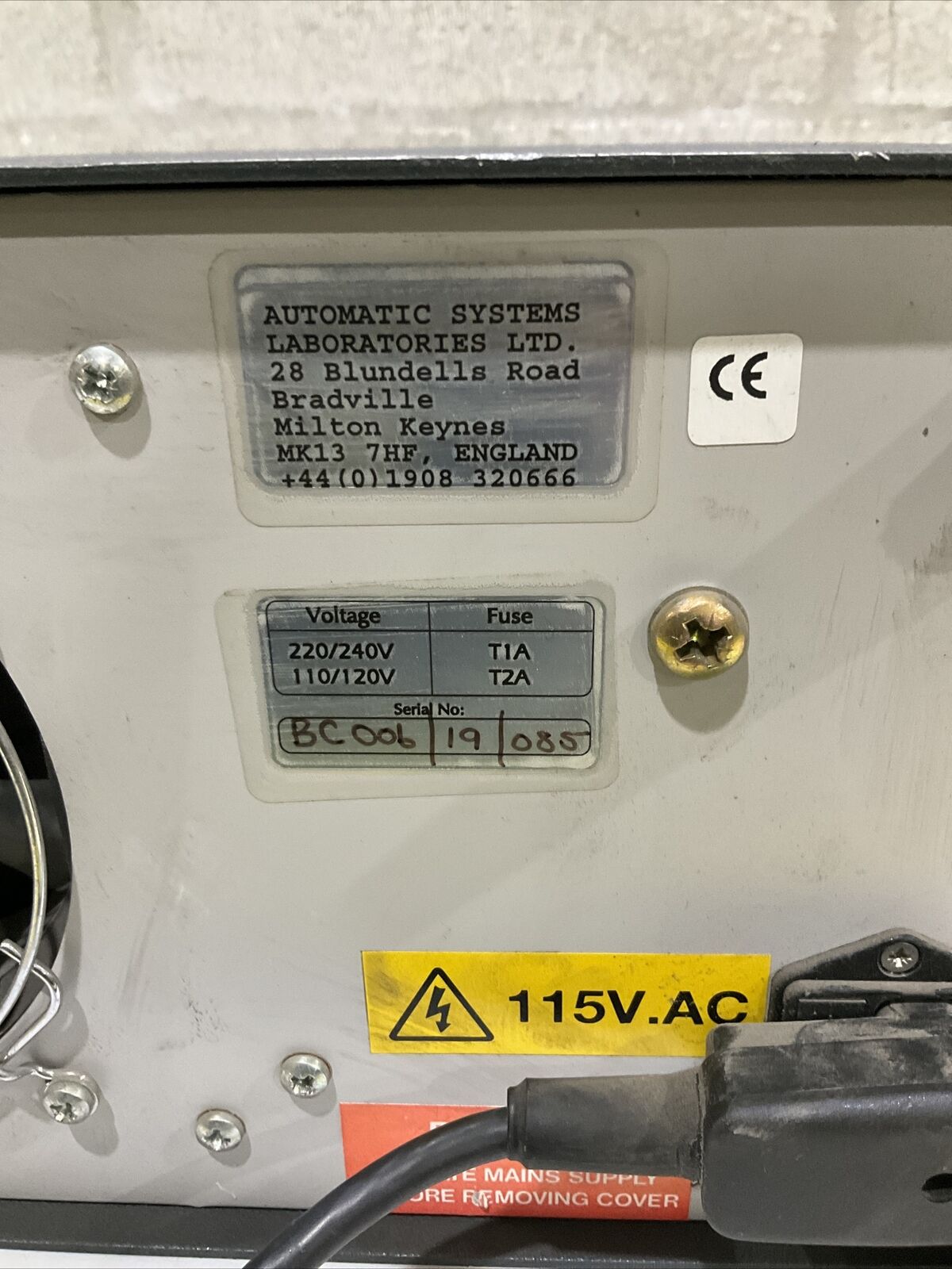AUTOMATIC SYSTEMS LAB AEA B125X METAL BLOCK CALIBRATOR B SERIES 476