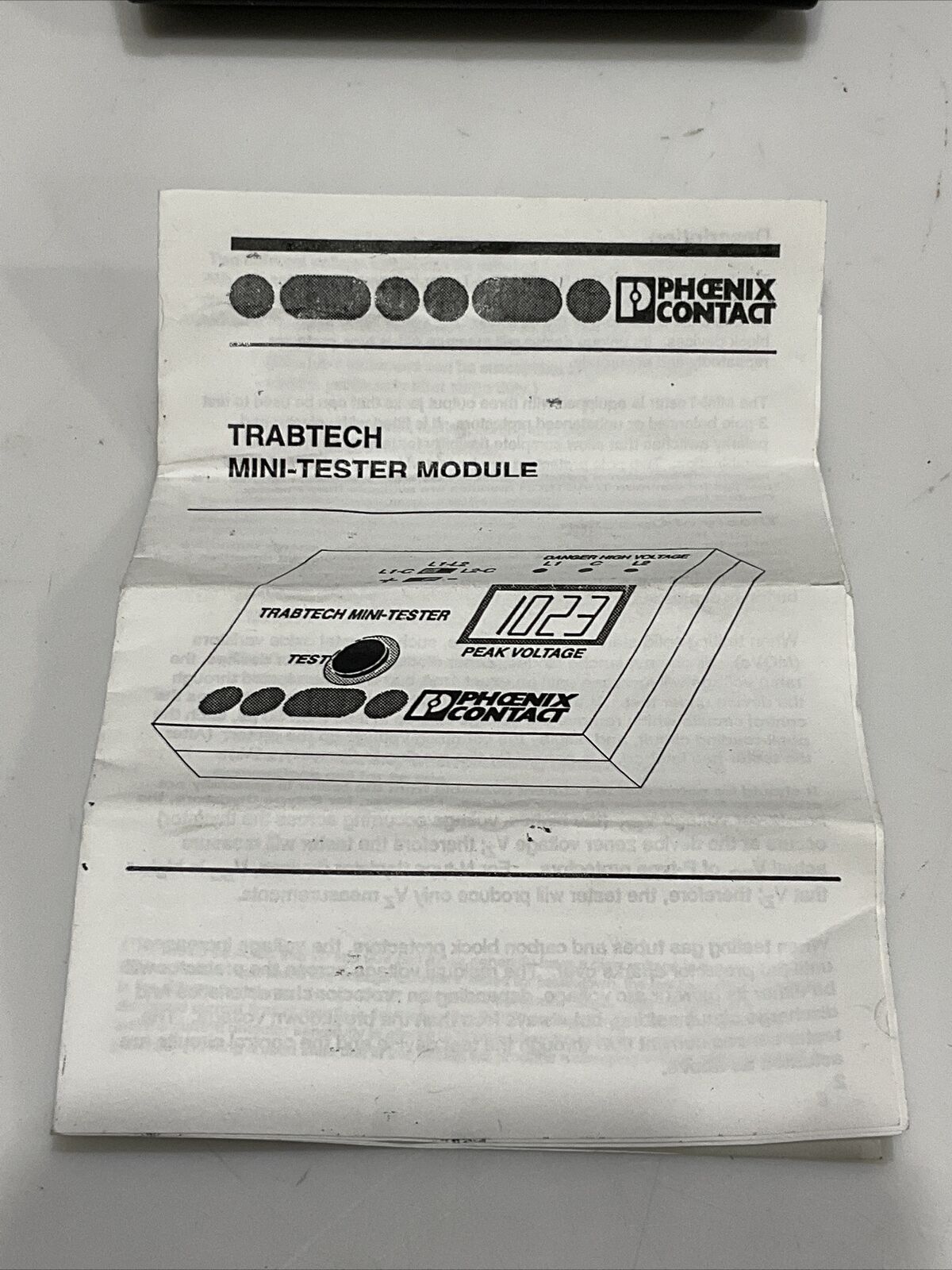 PHOENIX CONTACT TRABTECH-TESTER I & 4010-01 TRABTECH MINI-TESTER ECH