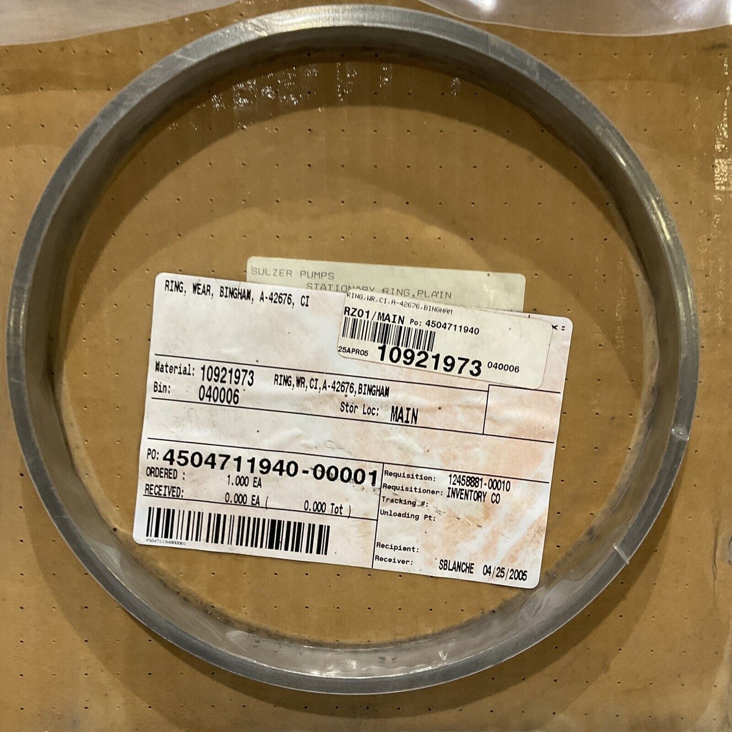 BINGHAM A-42676 WEAR RING 678