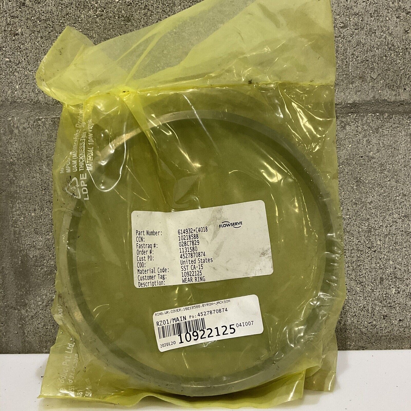 FLOWSERVE 614932*C4018 BYRON-JACKSON 614932 10218588 WEAR RING 678