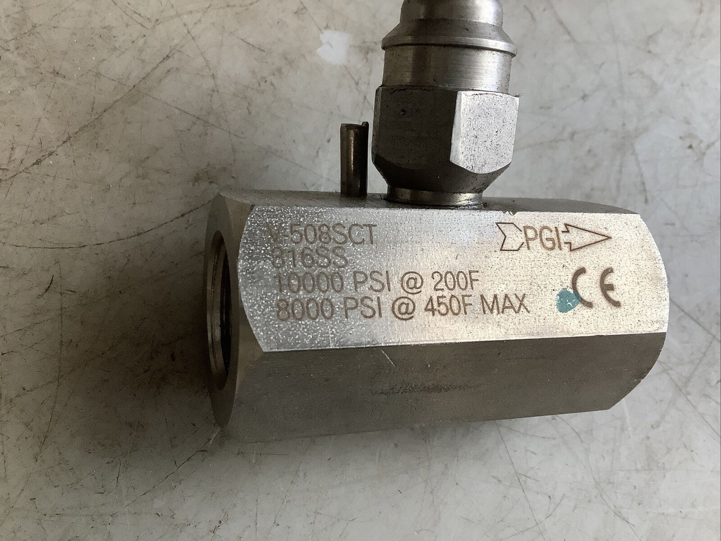 PGI V-508SCT T-HANDLE VALVE 1/2IN FNPT X 1/2IN FNPT 10000PSI AT 200F 678