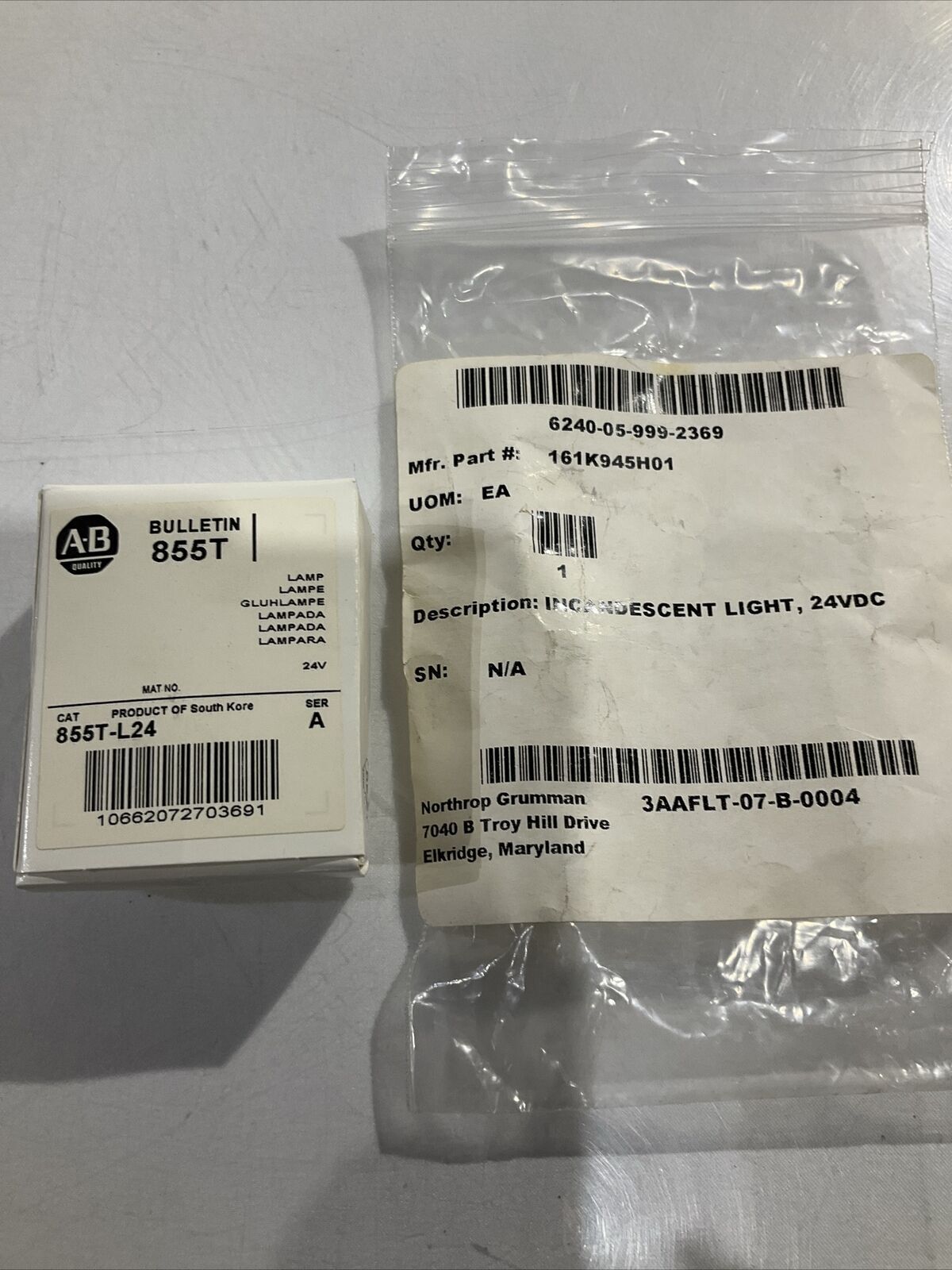 ALLEN BRADLEY 855T-L24 LIGHT 24VDC U3S