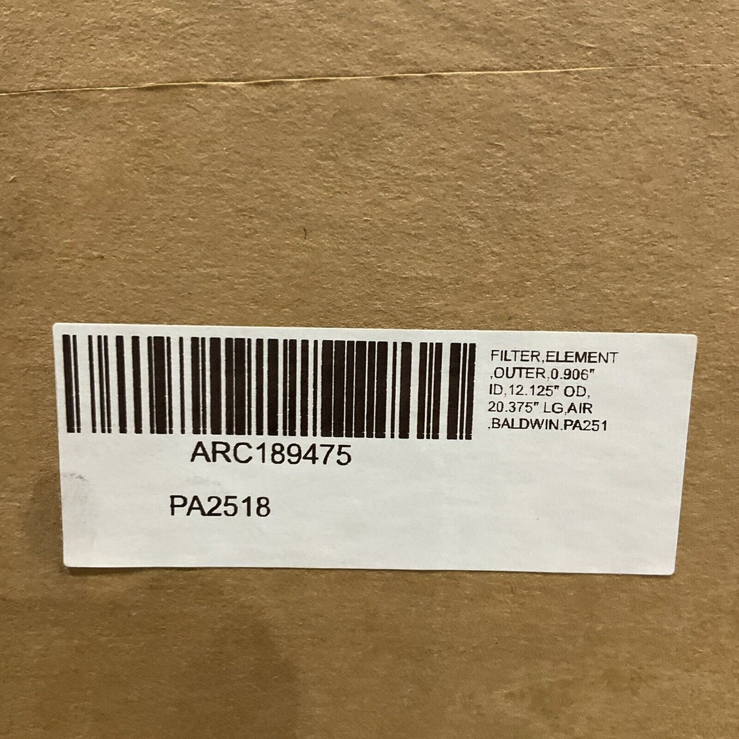 BALDWIN FILTERS PA2518 OUTER AIR ELEMENT FILTER K9S