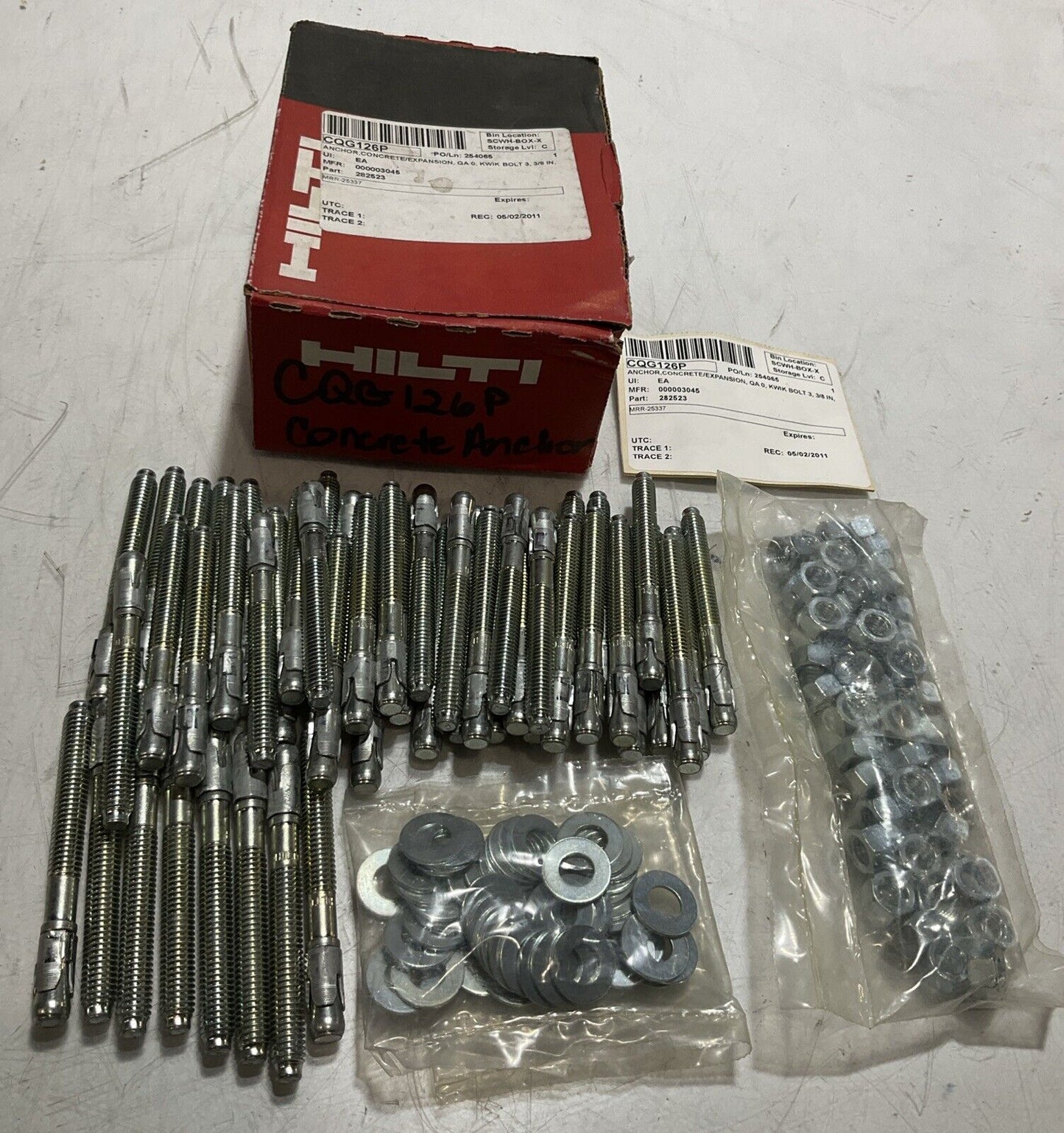 HILTI 282523 ANCHOR CONCRETE/EXPANSION KWIK BOLT 3 3|8 IN 50KB3 3/8X33/4 U3S