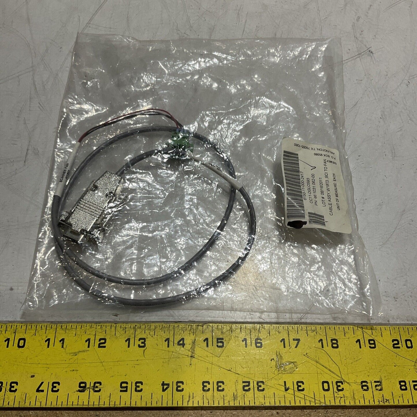 SIEMEN 66.1031.062.00 CABLE ASSY , SCANNER FAN W1803 , SCI TO FAN, 7219 U3S