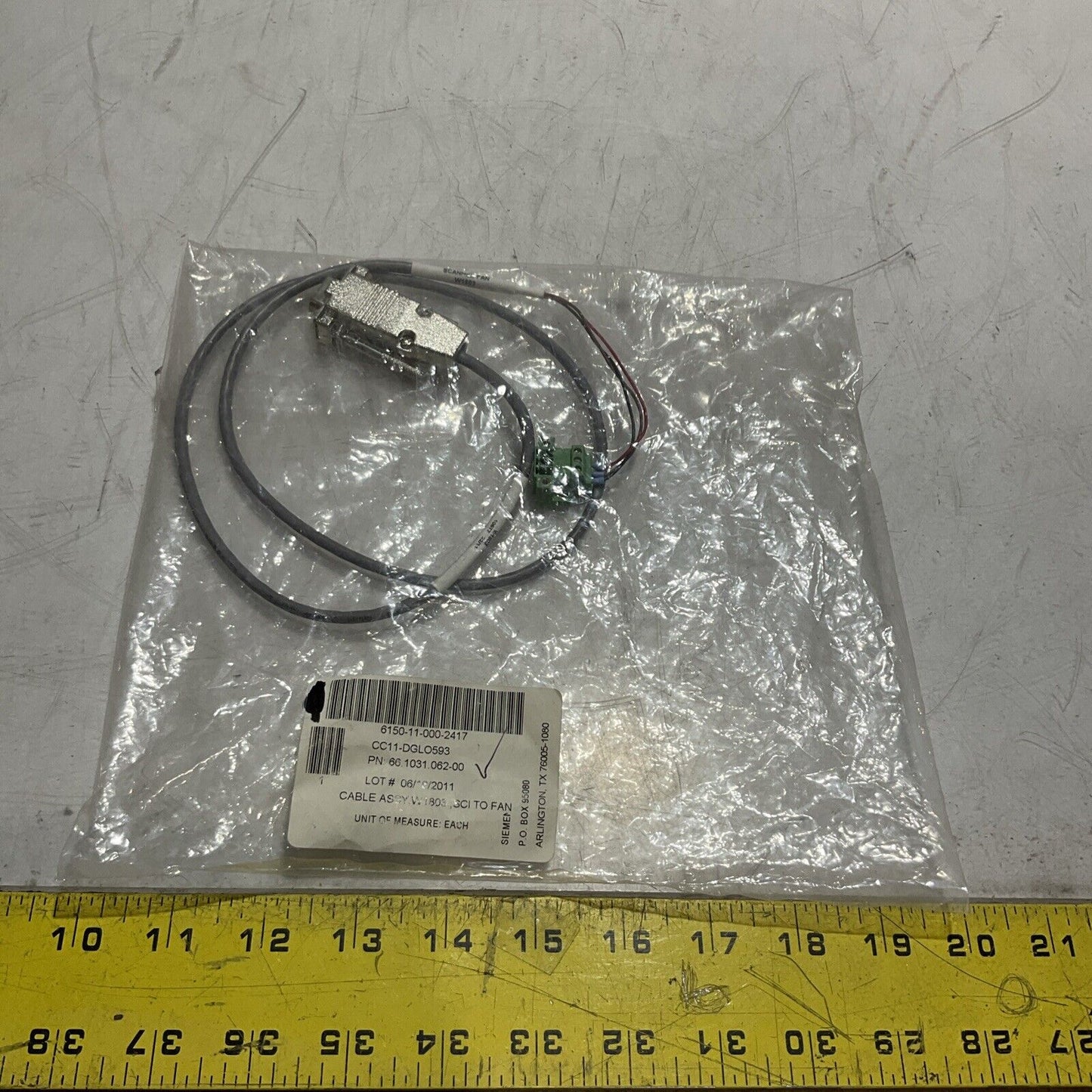 SIEMEN 66.1031.062.00 CABLE ASSY , SCANNER FAN W1803 , SCI TO FAN, 7219 U3S