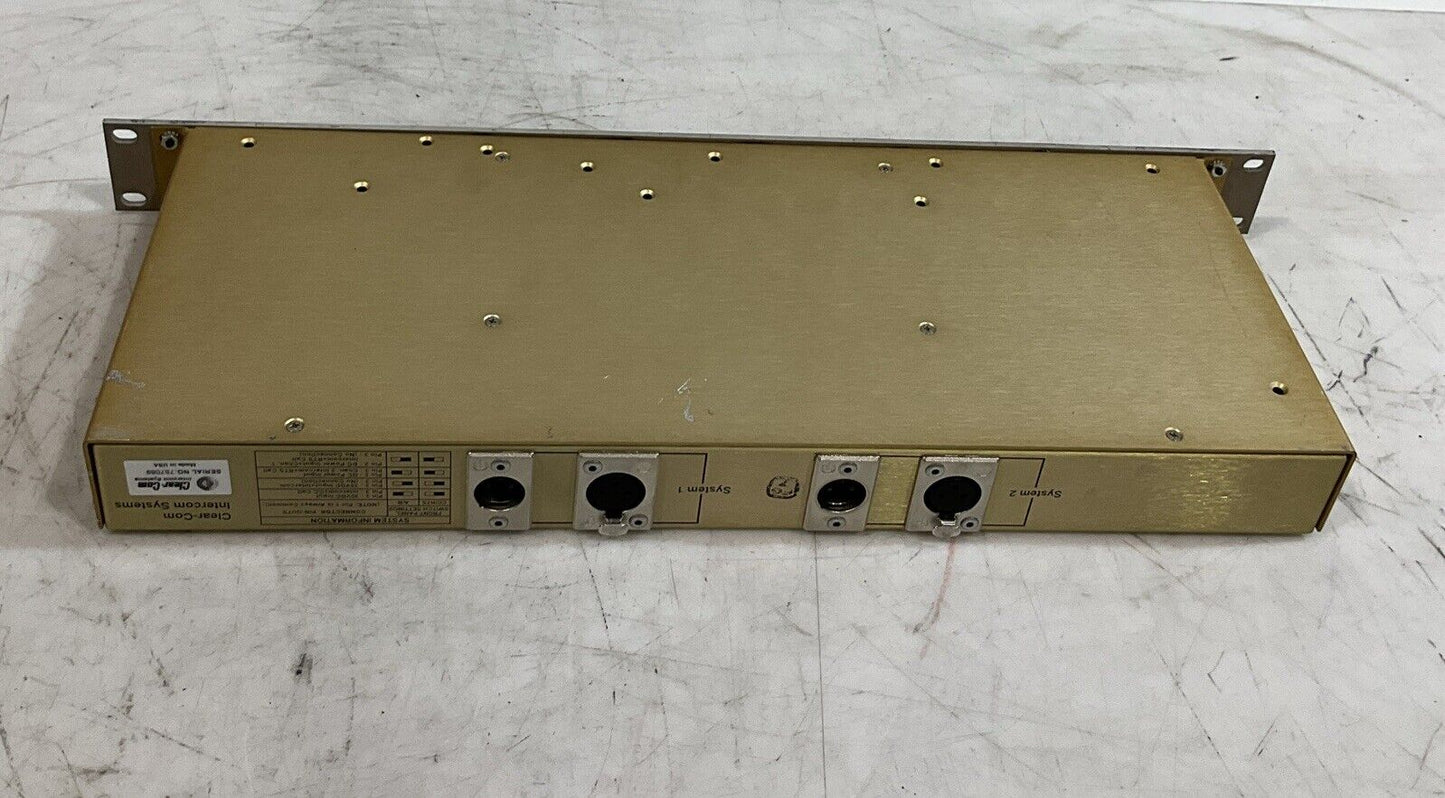 CLEAR-COM TW-12B INTERCOM INTERFACE SYSTEM CONNECTOR PIN-OUTS PANELS T9A