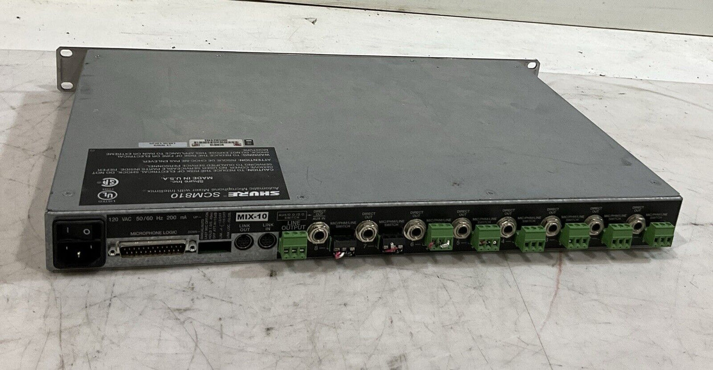 SURE SCM810 AUTOMATIC MICROPHONE MIXER WITH INTELLIMIX 120VAC 50/60HZ T9A