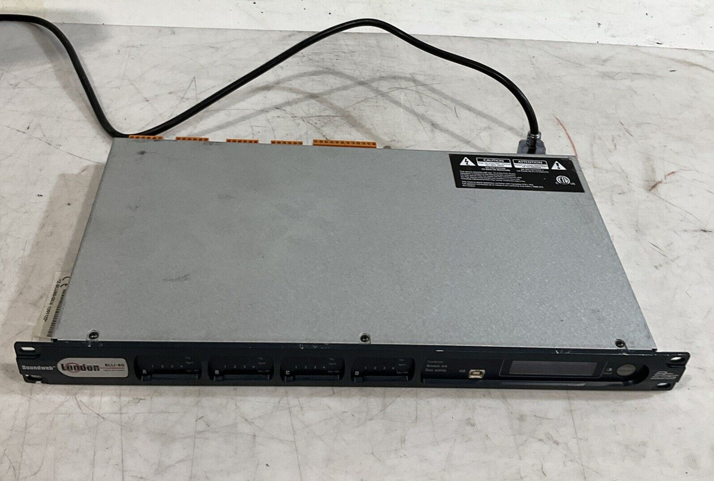 SOUNDWEB LONDON BSS BLU-80 12X4-U SIGNAL PROCESSOR LOCATOR 240VAC 50/60HZ T9S