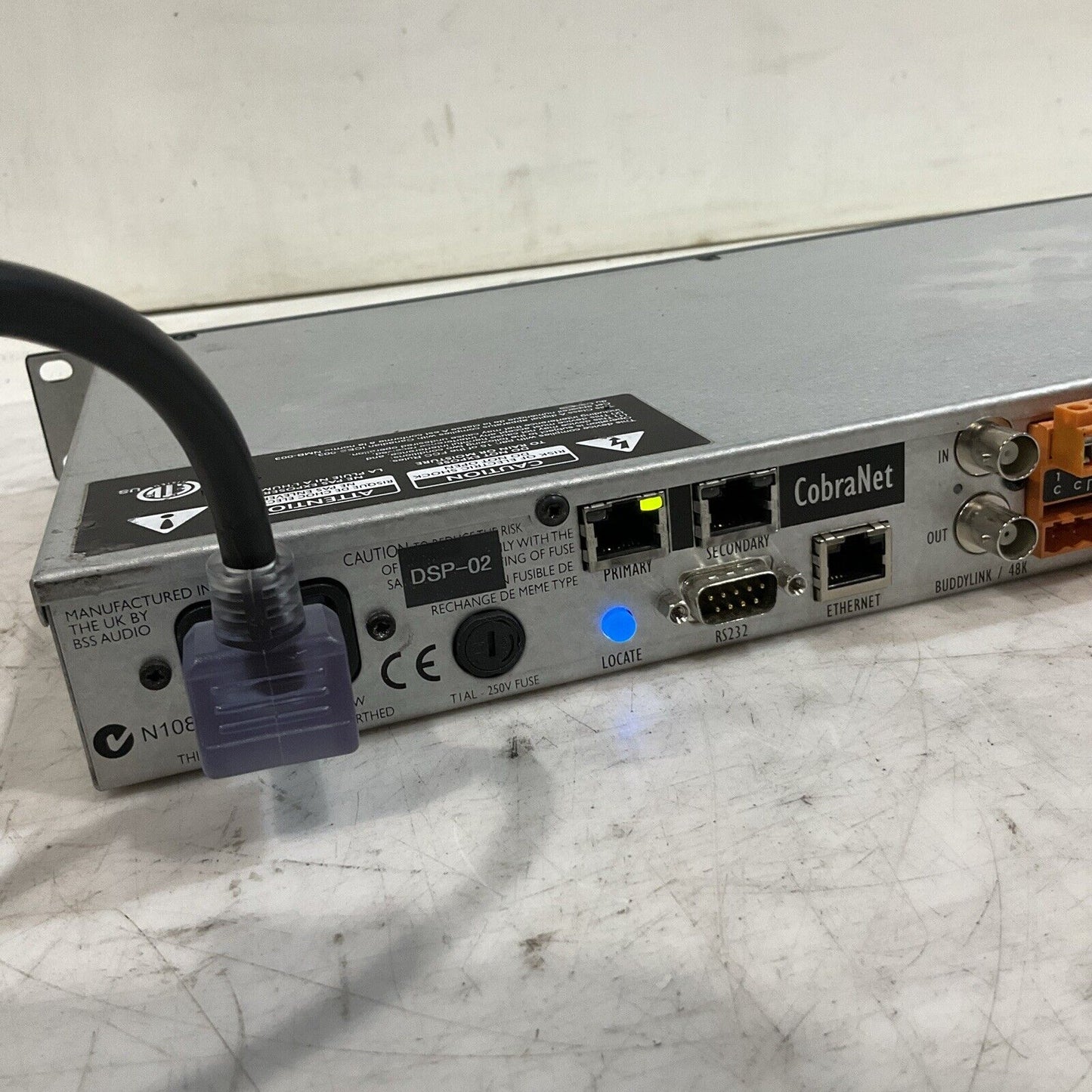 SOUNDWEB LONDON BSS BLU-80 12X4-U SIGNAL PROCESSOR LOCATOR 240VAC 50/60HZ T9S