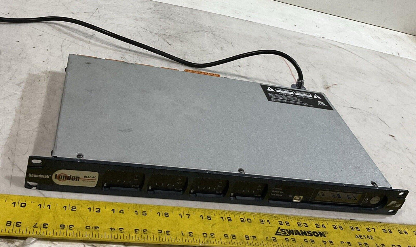 SOUNDWEB LONDON BSS BLU-80 12X4-U SIGNAL PROCESSOR LOCATOR 240VAC 50/60HZ T9S