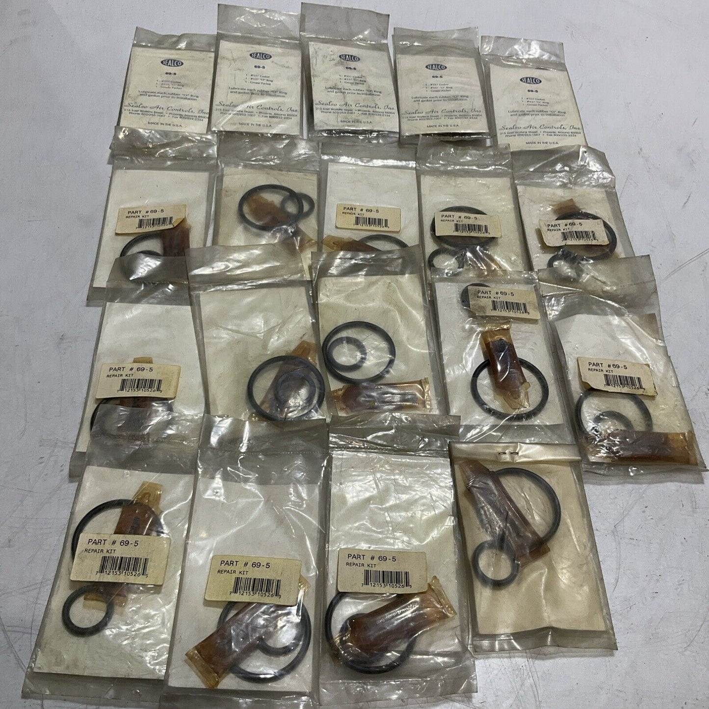 SEALCO 69-5 REPAIR KIT FOR 6900 AND 110188 AIR STARTER VALVES LOT OF 19 K9S