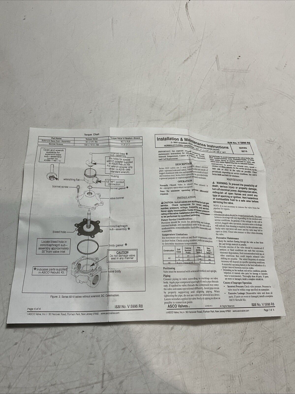 ASCO 302433 KIT REPAIR VALVE K9S