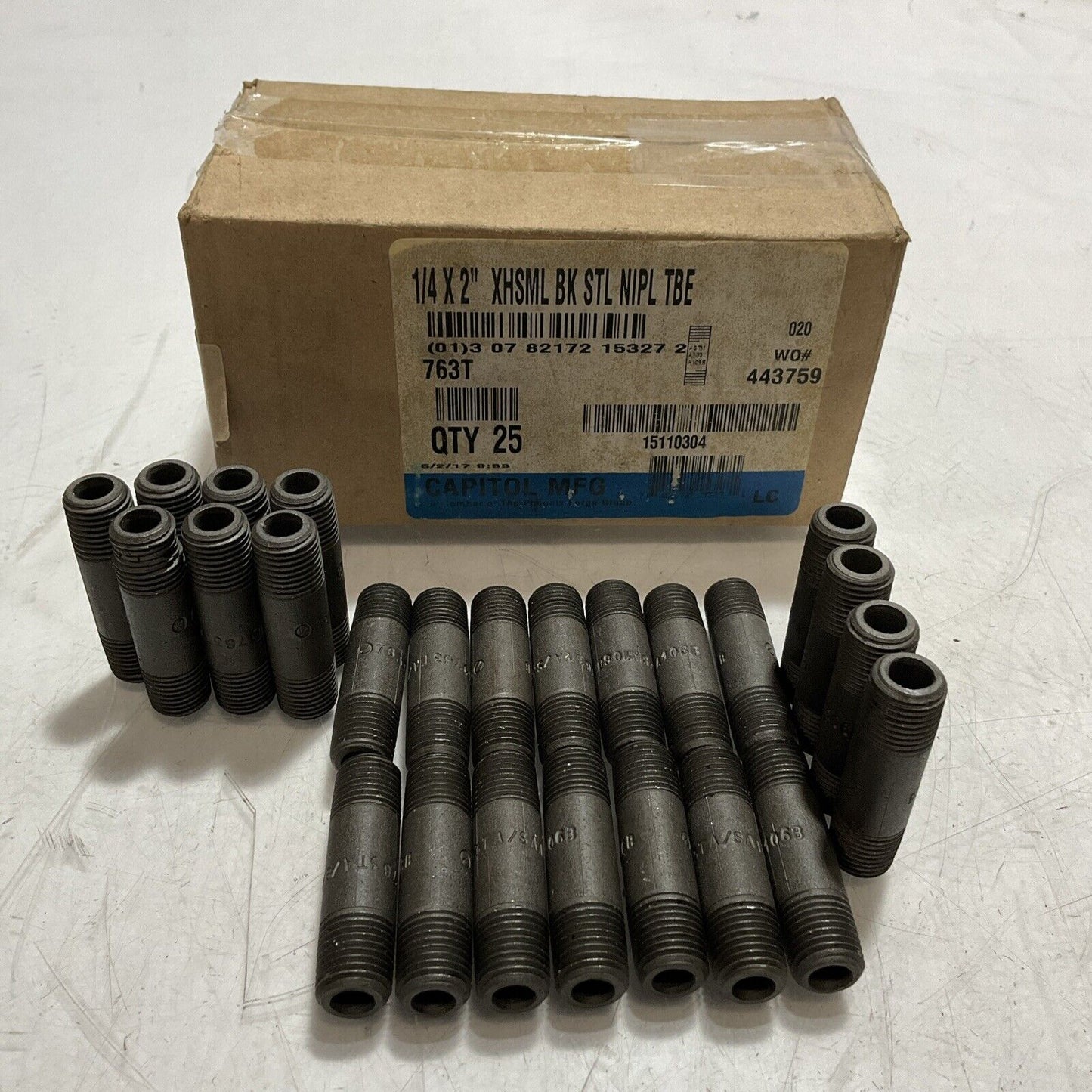 CAPITOL MFG 763TA/SA1068 NIPPLE PIPE SE AMLESS 1/4 LOT OF 25 K9S
