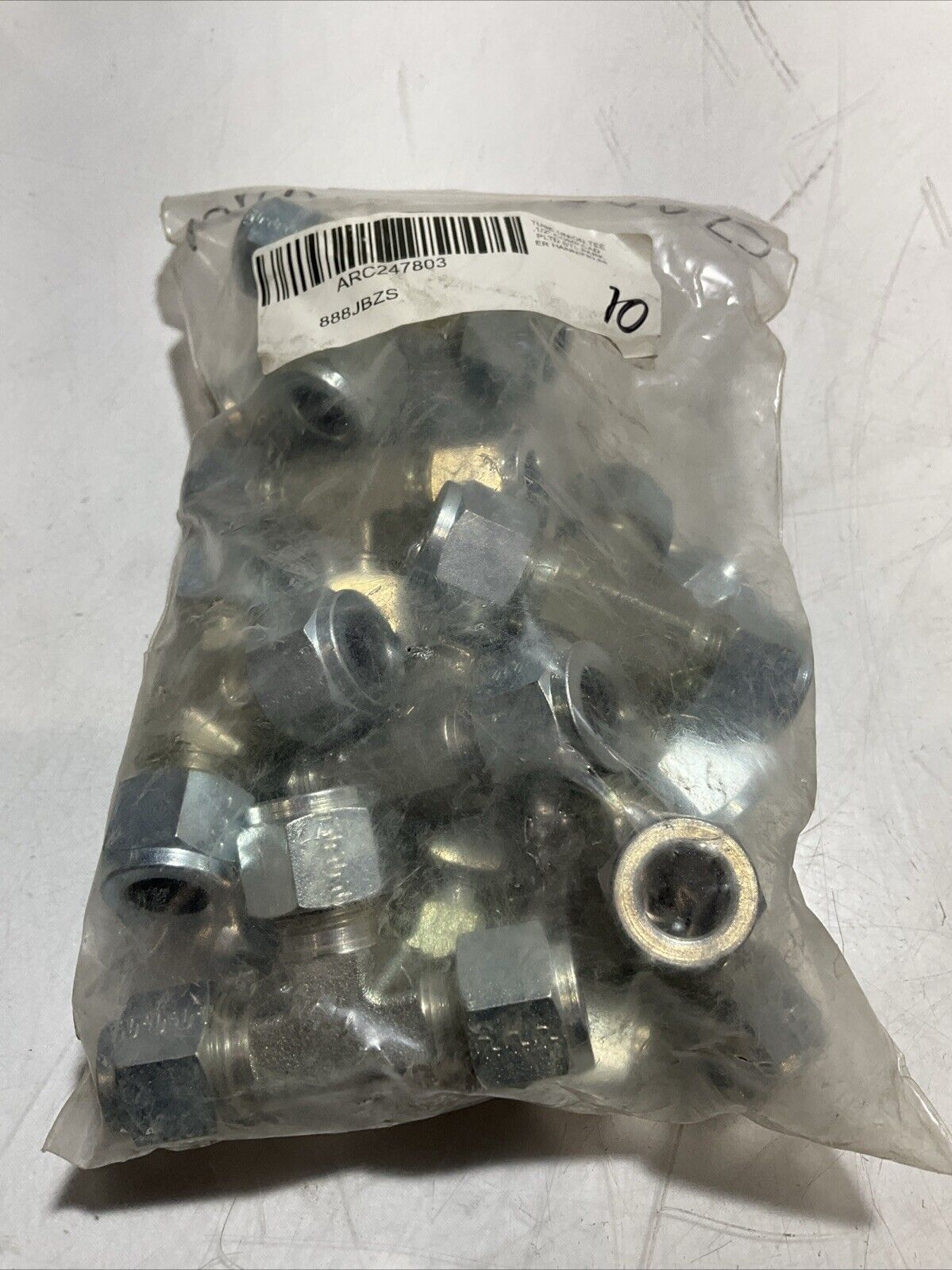PARKER HANNIFIN 888JBZS CPI INCH TUBE UNION TEE 1/2”COMP CAD LOT OF 41 K9S