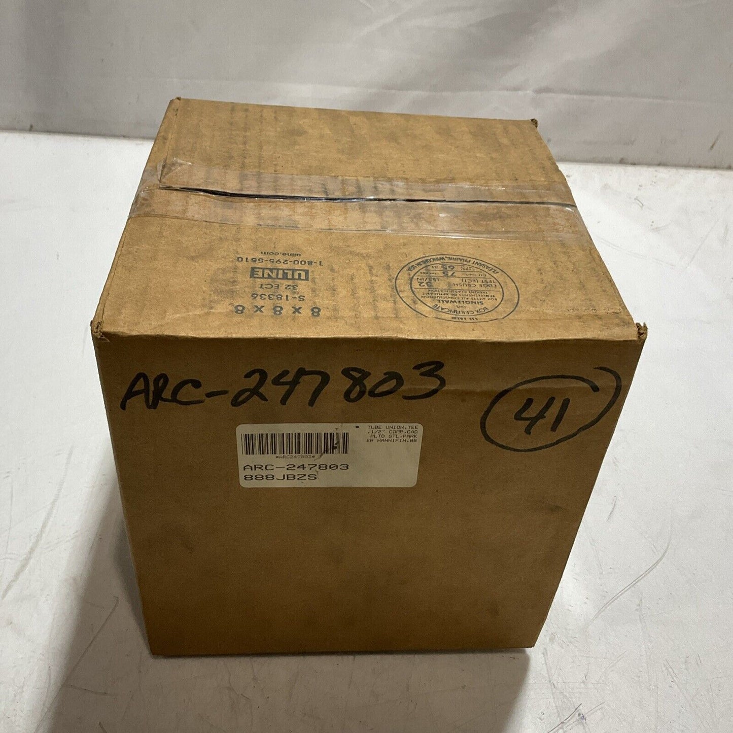 PARKER HANNIFIN 888JBZS CPI INCH TUBE UNION TEE 1/2”COMP CAD LOT OF 41 K9S