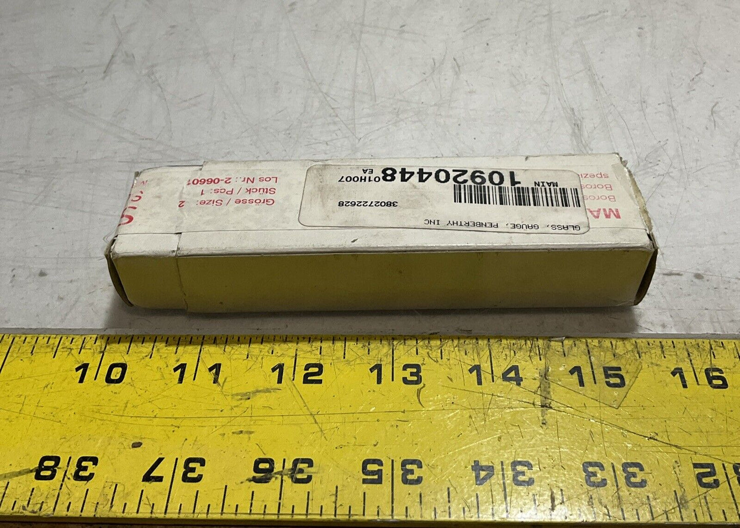 SCHOTT MAXOS 2-06601 GLASS , GAUGE PENBERTHY 140 X 34 X 17 SIZE 2 U3S