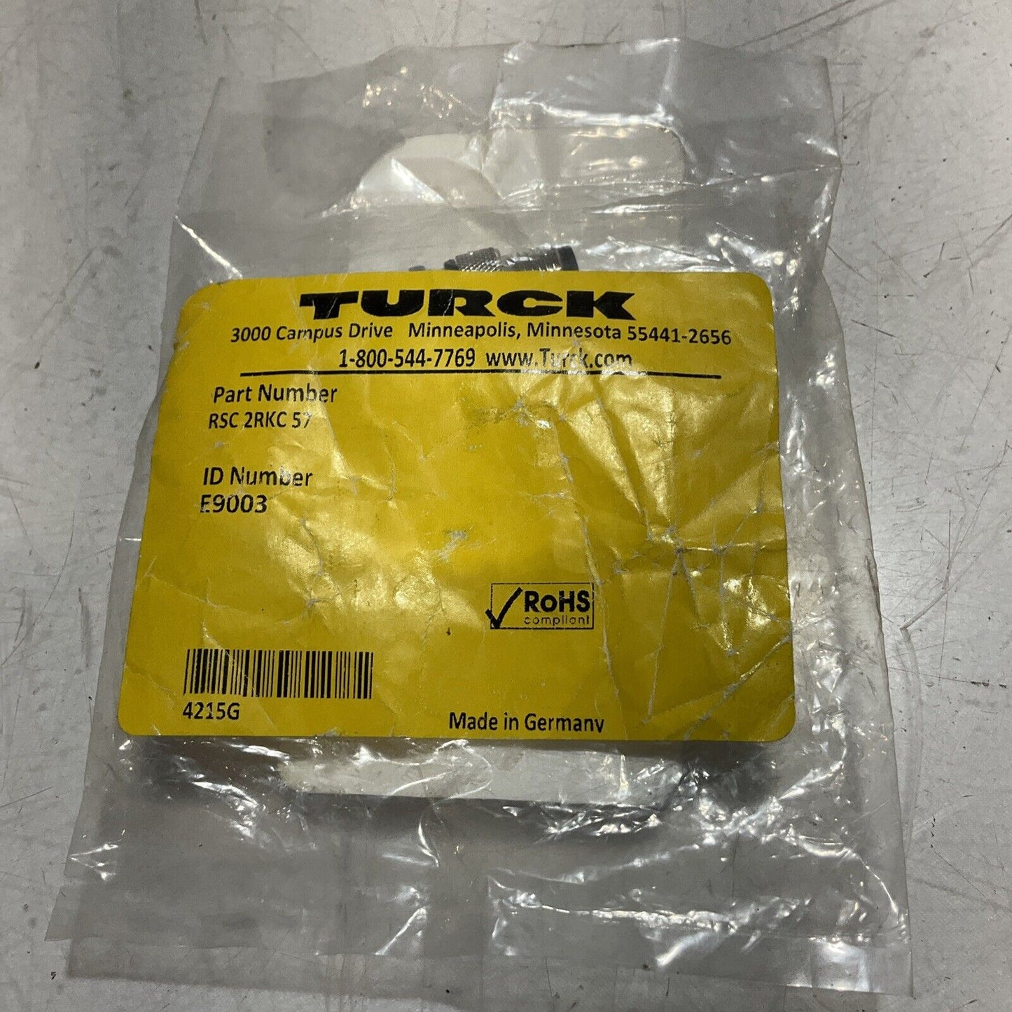 TURCK RSC2RKC 57 ID#E9003 BUS TEE DEVINCENET EUROFAST U3S