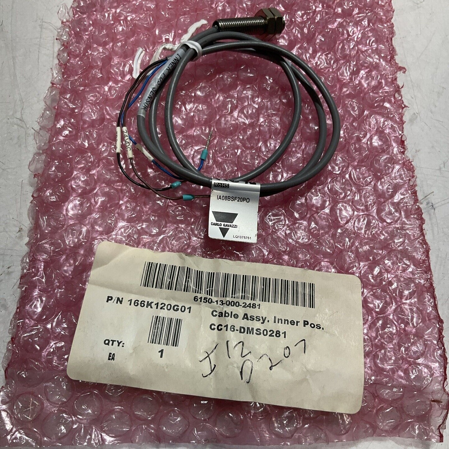 CARLO GAVAZZI IA08BSF20PO INNER POS SENSOR 24VDC TB3:9 CABLE ASSEMBLY U3S