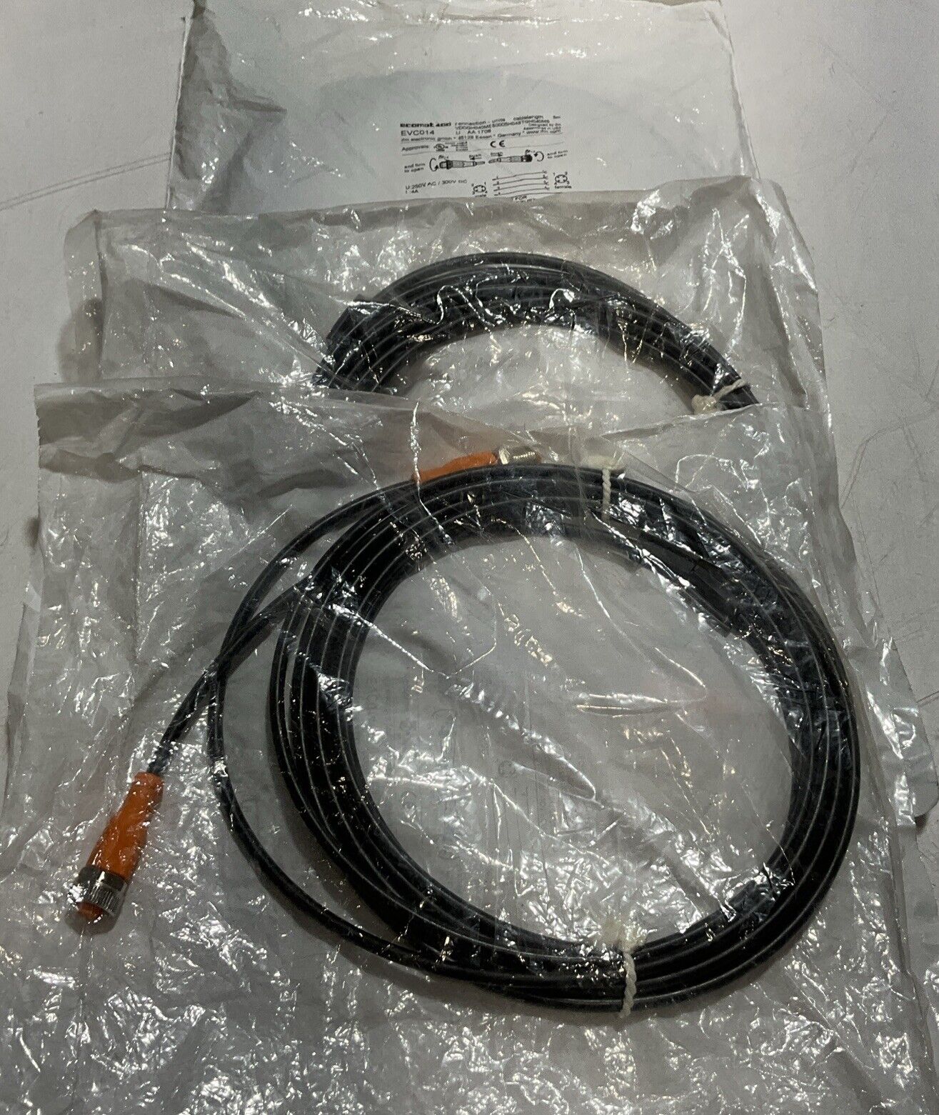 ECOMOT 400 EVCO14 CABLE ASSMBLY FITTING CONNECTOR E191684 250V 300DC QTY 3 U3S