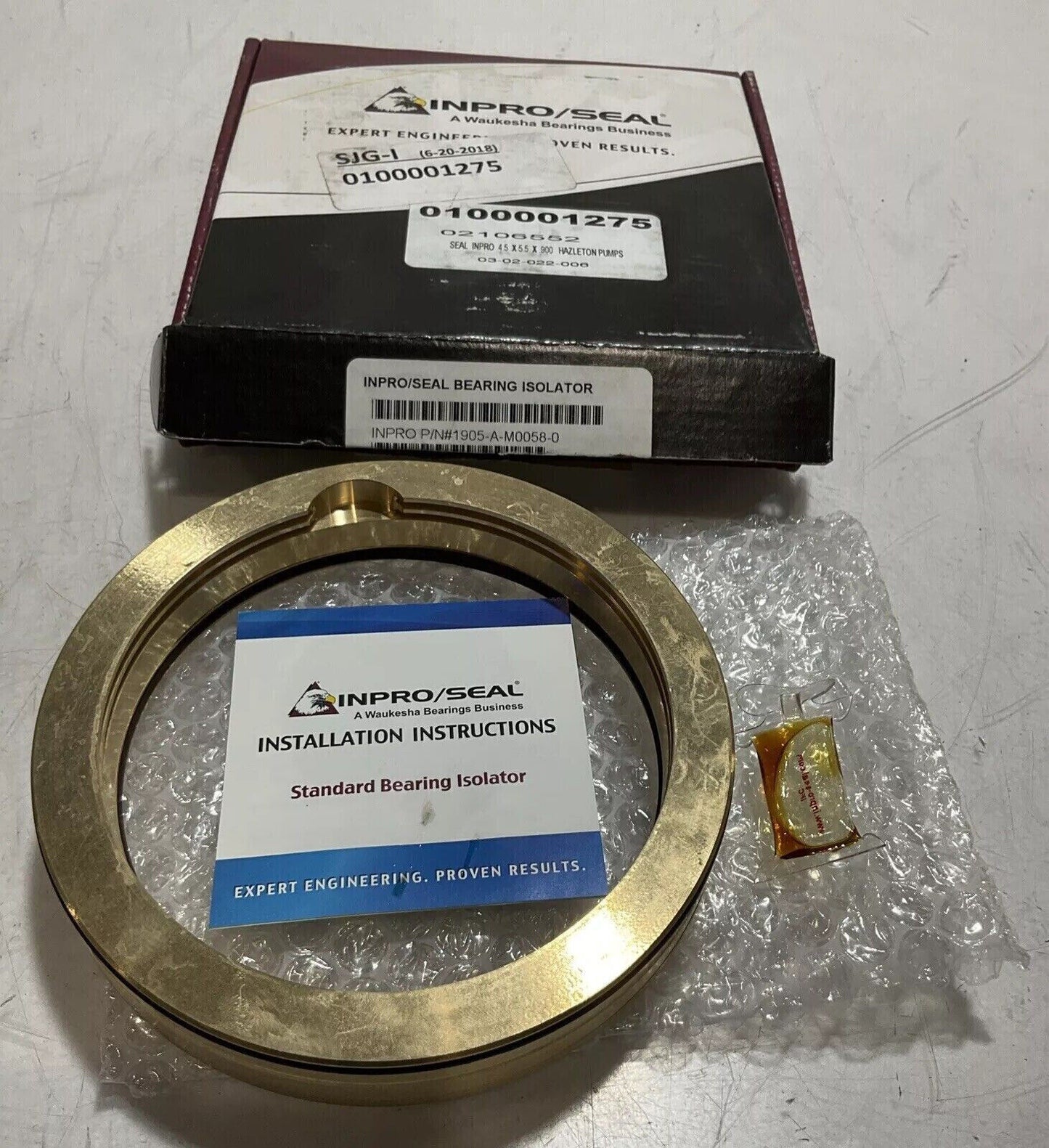 INPRO/SEAL 1905-A-M0058-0 STANDARD BEARING ISOLATOR 4.5 SHAFT 5.5 X 900 BORE 373