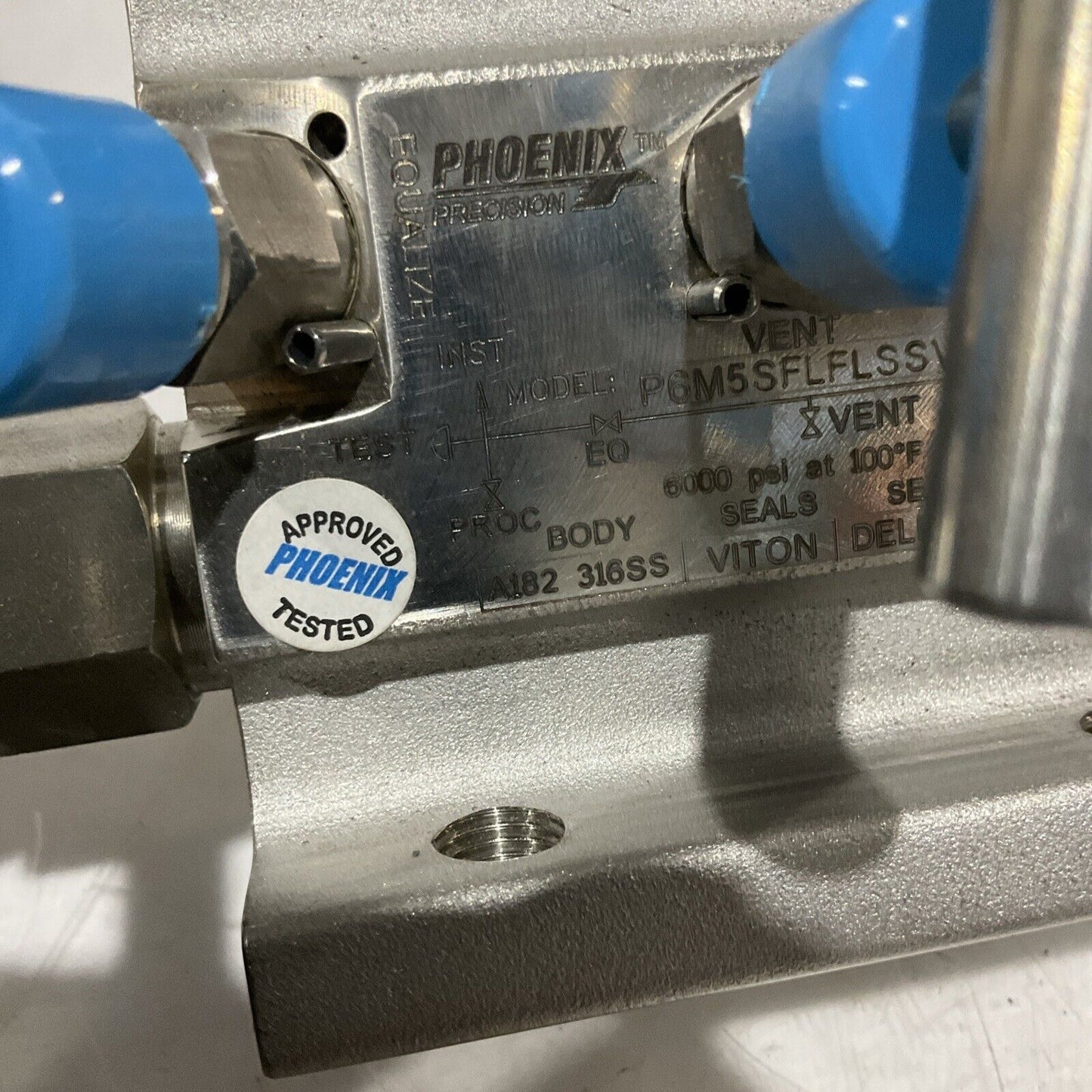 PHOENIX PRECISION P6M5SFLFLSSVD VALVE MANIFOLD EQUALIZE 6000PSI 100°F U3S